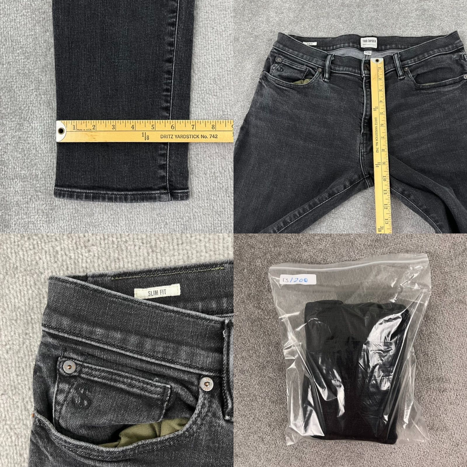 Todd Snyder Todd Snyder Jeans Slim Fit 32x32 Gray Stretch 5-Pocket Tapered Mens Size US 32 / EU 48 - 8 Thumbnail