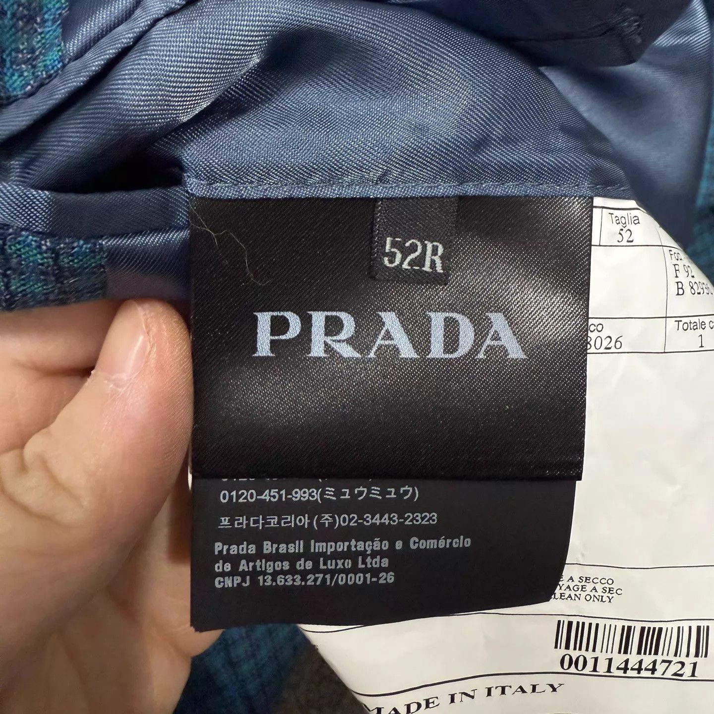 Prada Prada blue check arm logo blazer NWT 52R Size 52R - 5 Thumbnail