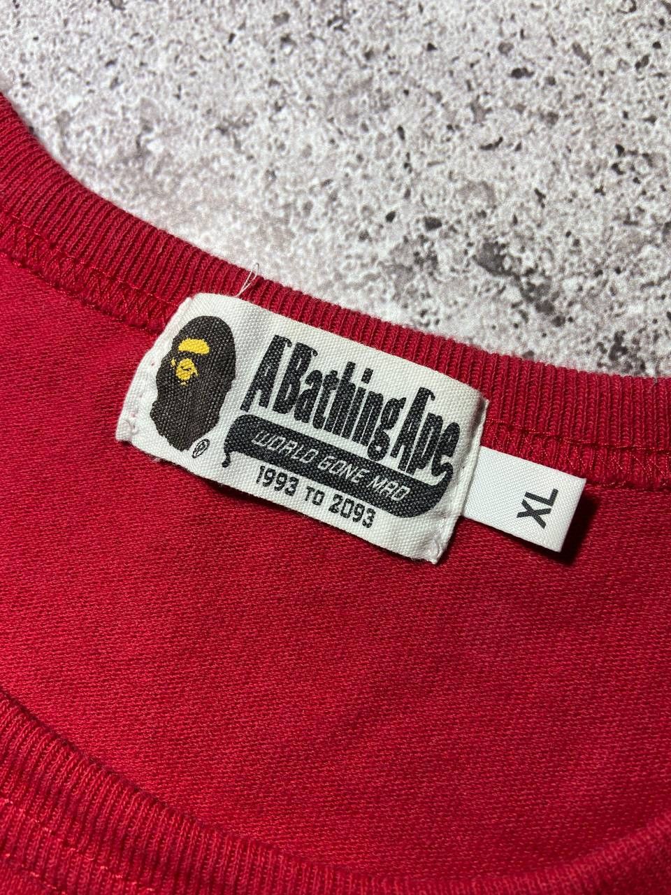 Bape Bape A Bathing Ape Red Big Logo Printed T-shirt Cotton Size US XL / EU 56 / 4 - 8 Thumbnail