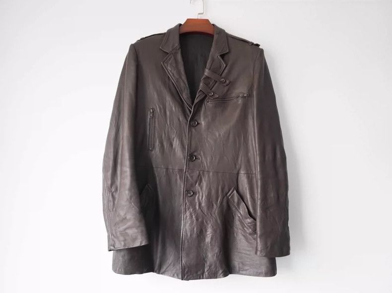 Yohji Yamamoto Yohji Yamamoto Yohji Yamamoto Black Leather Jacket 2006AW- Size US S / EU 44-46 / 1 - 1 Thumbnail