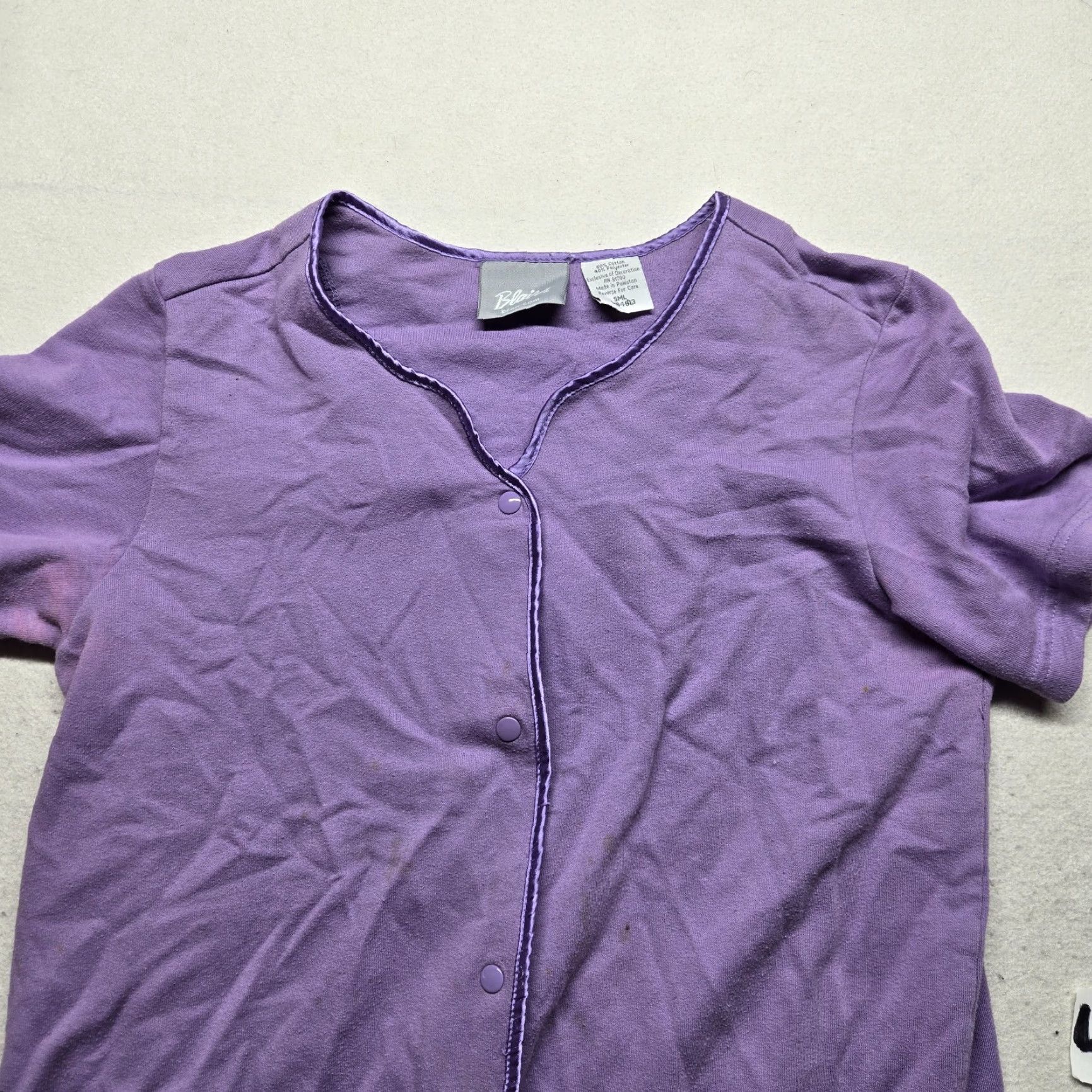 Blair Blair Gown Women M Purple Nylon Lace Trim Midi Solid Nightgown Lavender Purple Size ONE SIZE - 2 Thumbnail