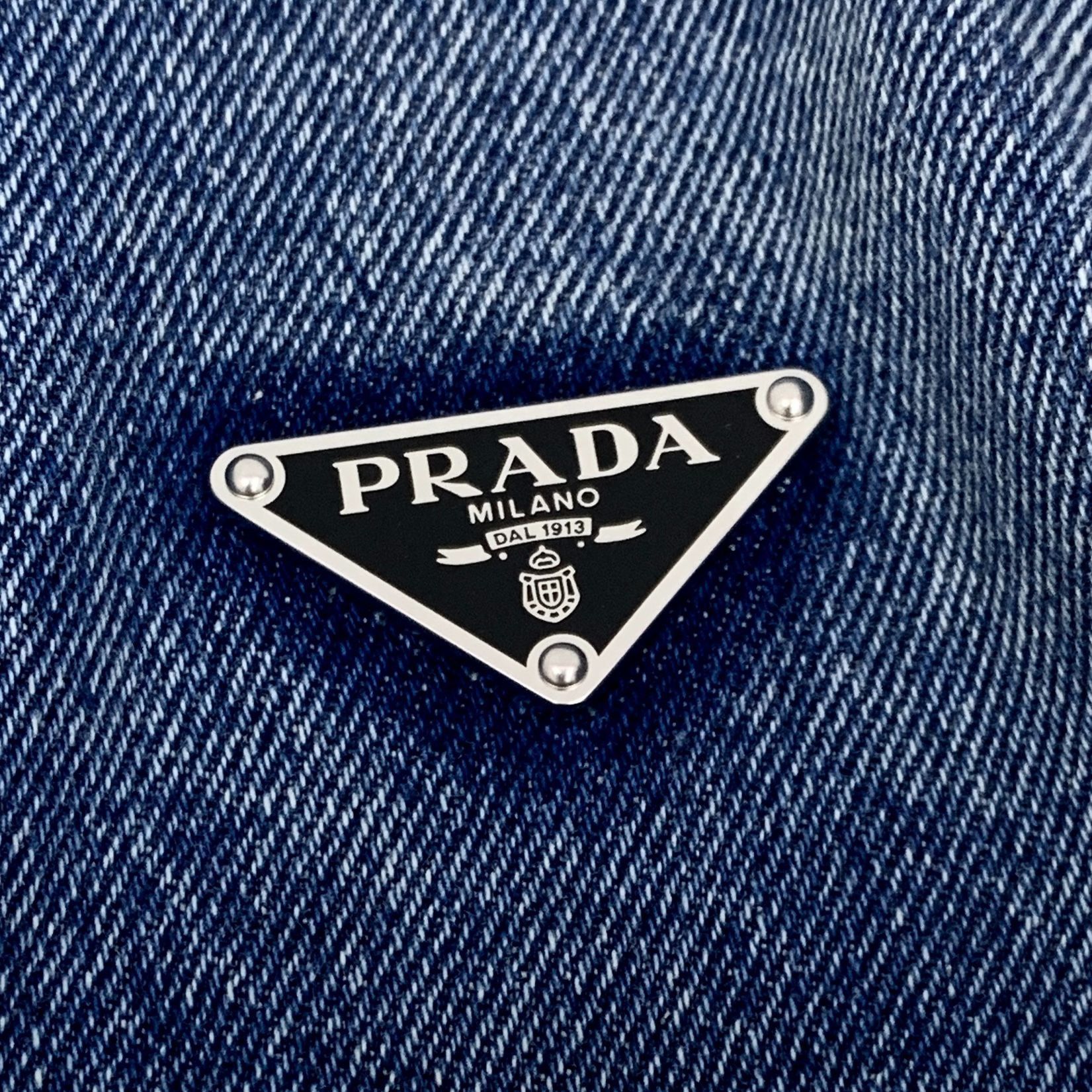 Prada PRADA Milano Cropped Denim Jacket With Triangle Logo & Silve Size XS / US 0-2 / IT 36-38 - 5 Thumbnail