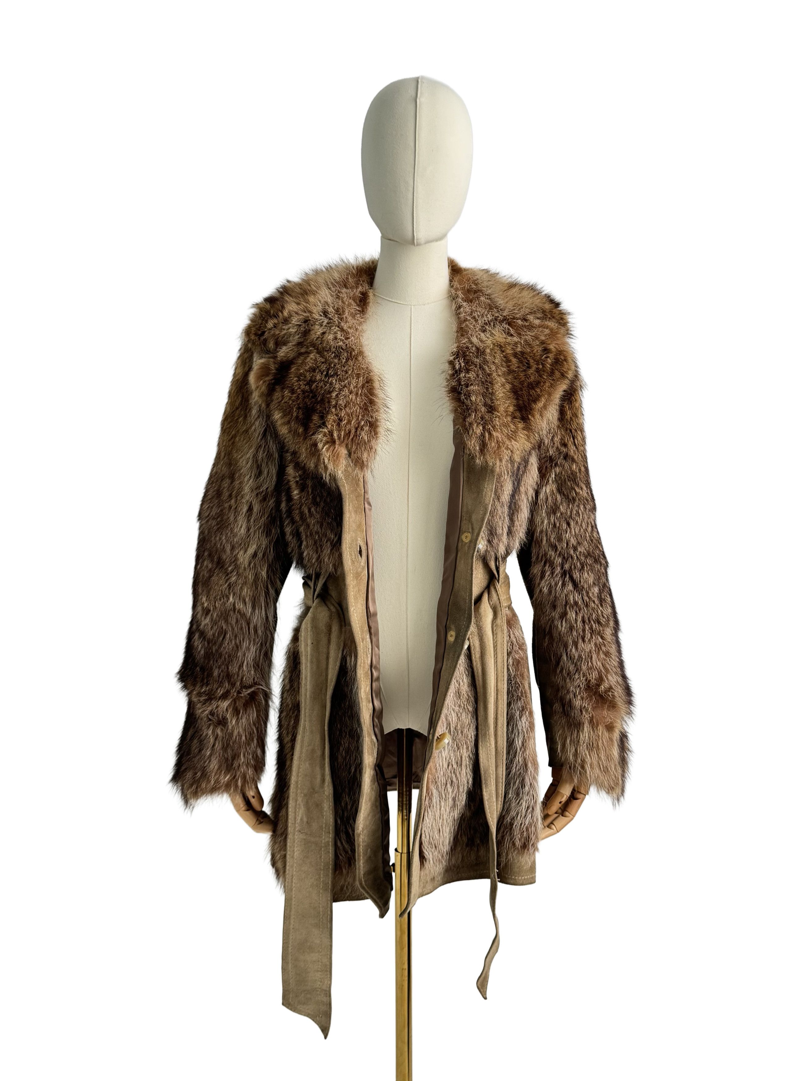 Vintage Vintage Real Suede Coat With Real Fur Details Size M / US 6-8 / IT 42-44 - 3 Thumbnail