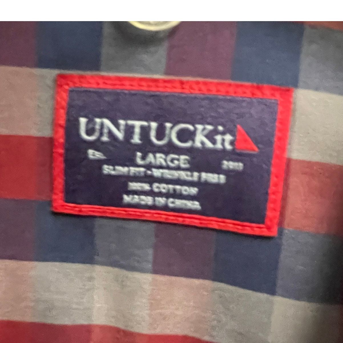 UNTUCKit Untuckit Size Large Red Blue Button Down Shirt Slim Fit Size US L / EU 52-54 / 3 - 3 Thumbnail