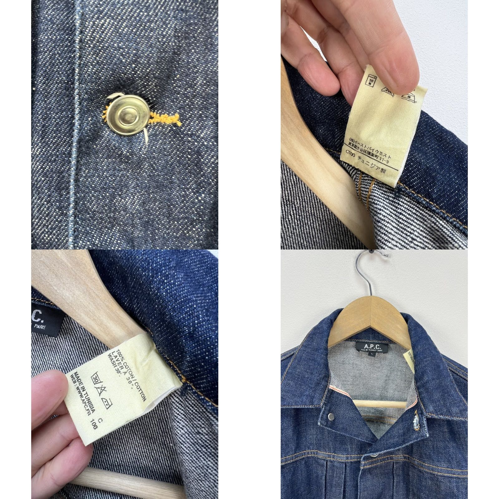A.P.C. A.P.C. Denim Jacket Cropped Women's L Indigo 90s Vintage Trucker Jeans Jacket Denim Size 36" / US 14 / IT 50 - 8 Thumbnail