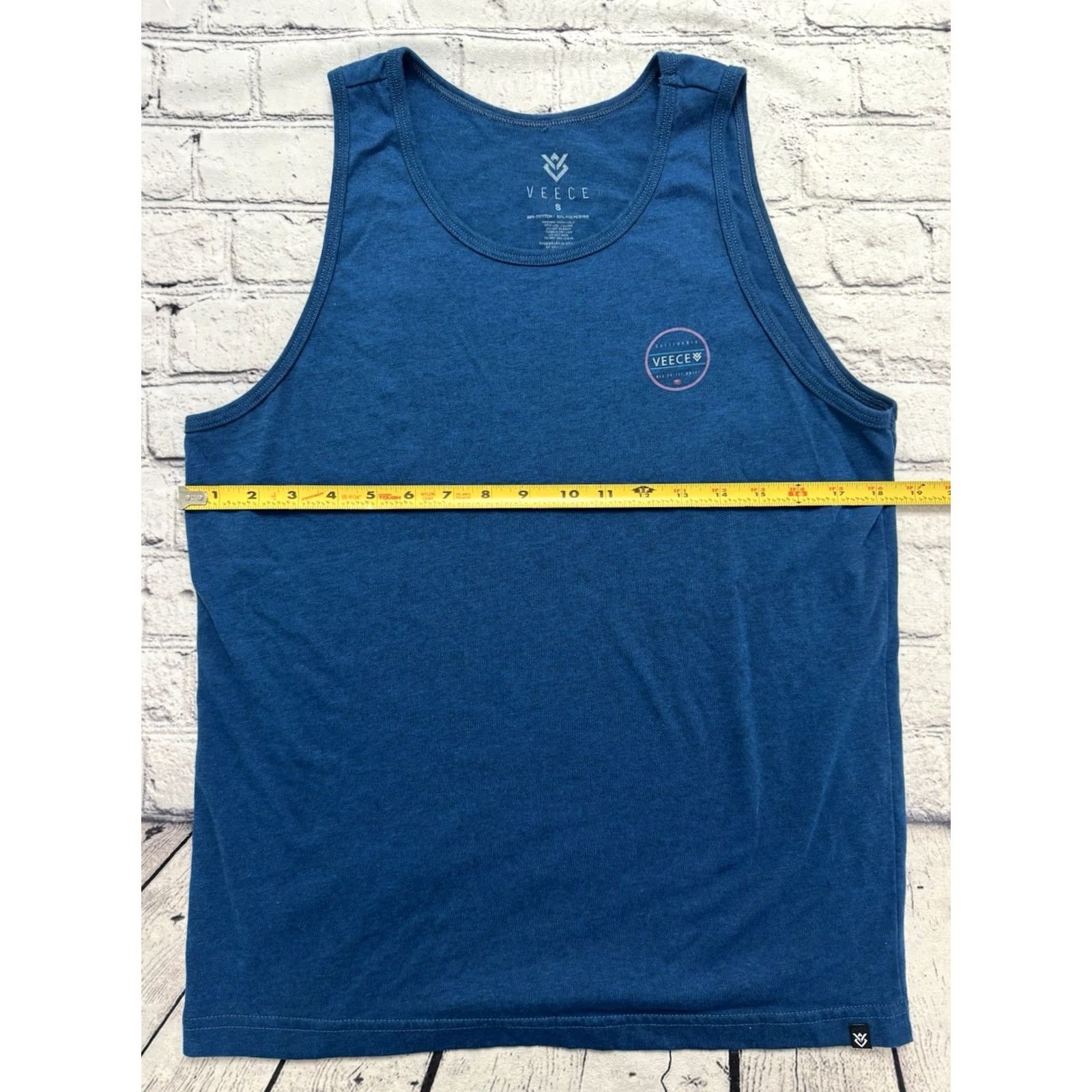 Vintage Veece Tank Top Mens Blue Graphic Print Sleeveless Pullover Regular Size S Casual Activewear Shirt Size US S / EU 44-46 / 1 - 3 Thumbnail