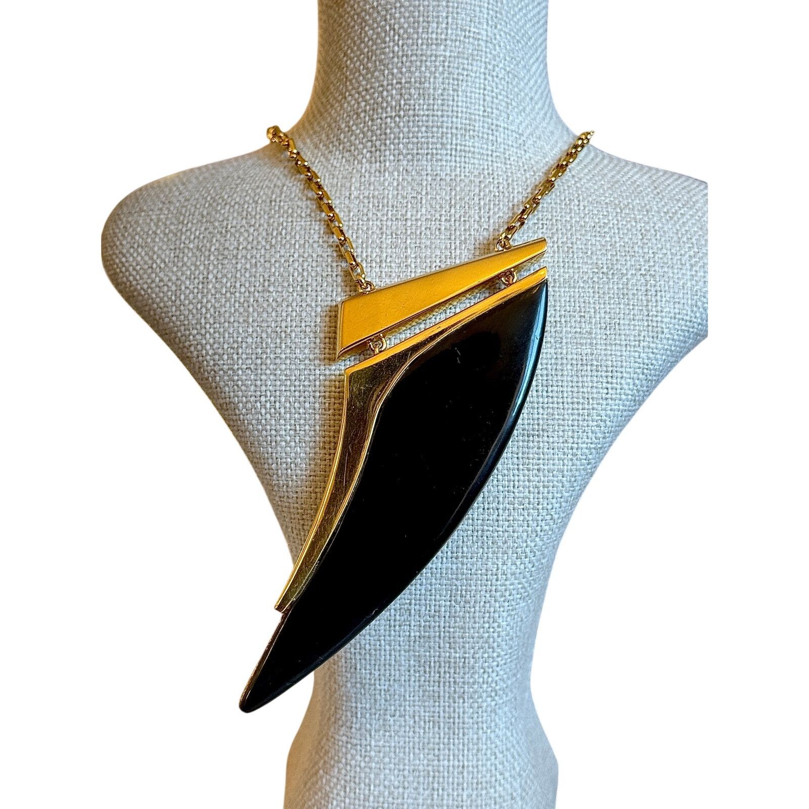 Other Maiyet Large Horn Pendant Black & Gold Handmade Necklace Size ONE SIZE - 1 Thumbnail