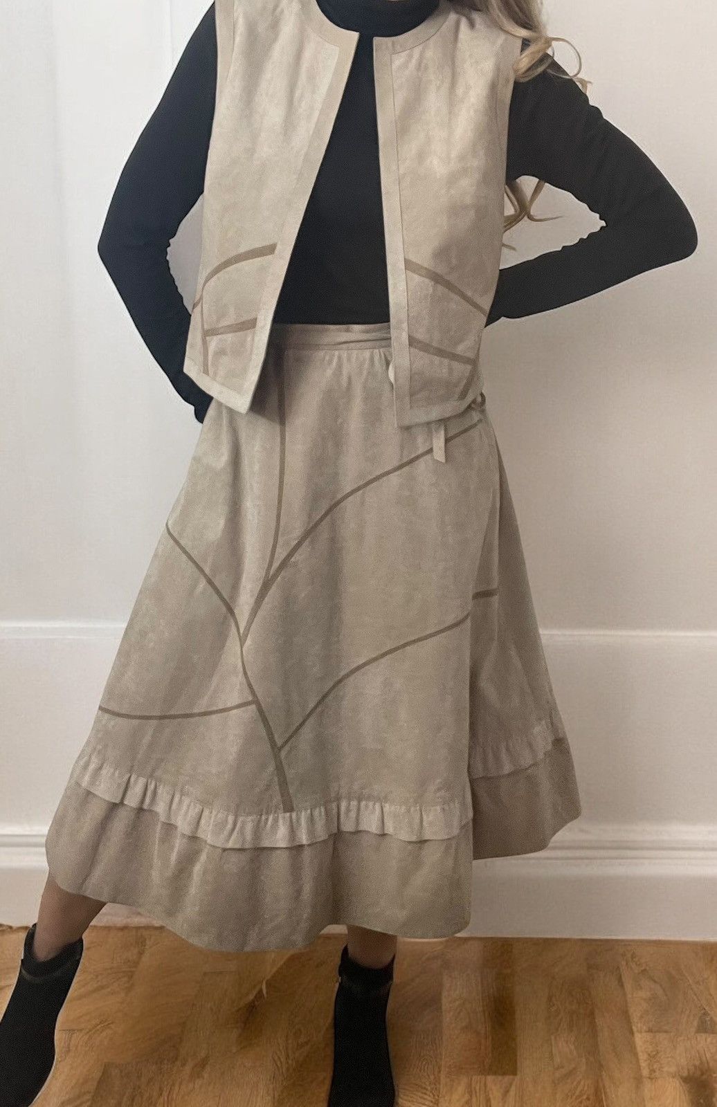 Other jerôme création paris 60s-70s vintage nubuck vest & skirt Size 26" / US 2 / IT 38 - 3 Thumbnail