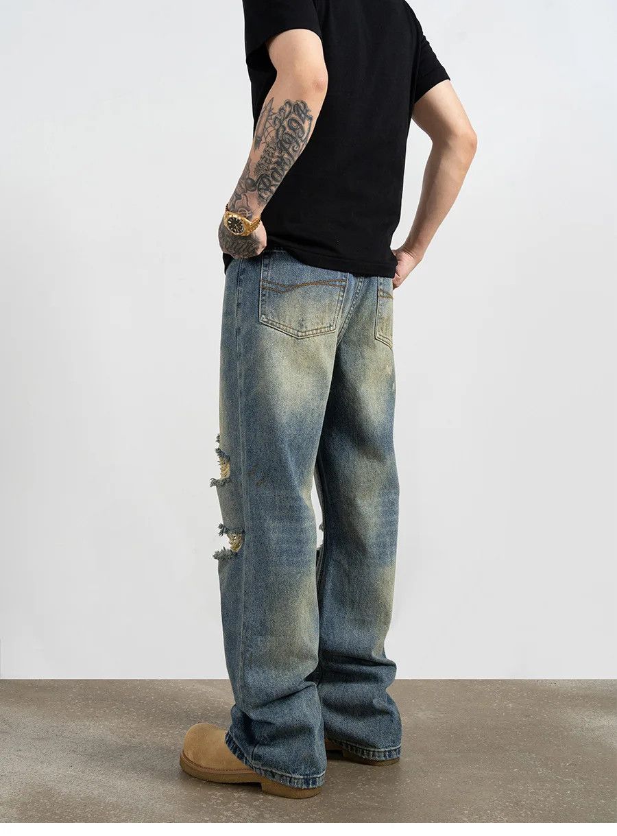 Jean × Vintage Streetwear Straight Leg Trousers Jeans Size US 28 / EU 44 - 5 Thumbnail