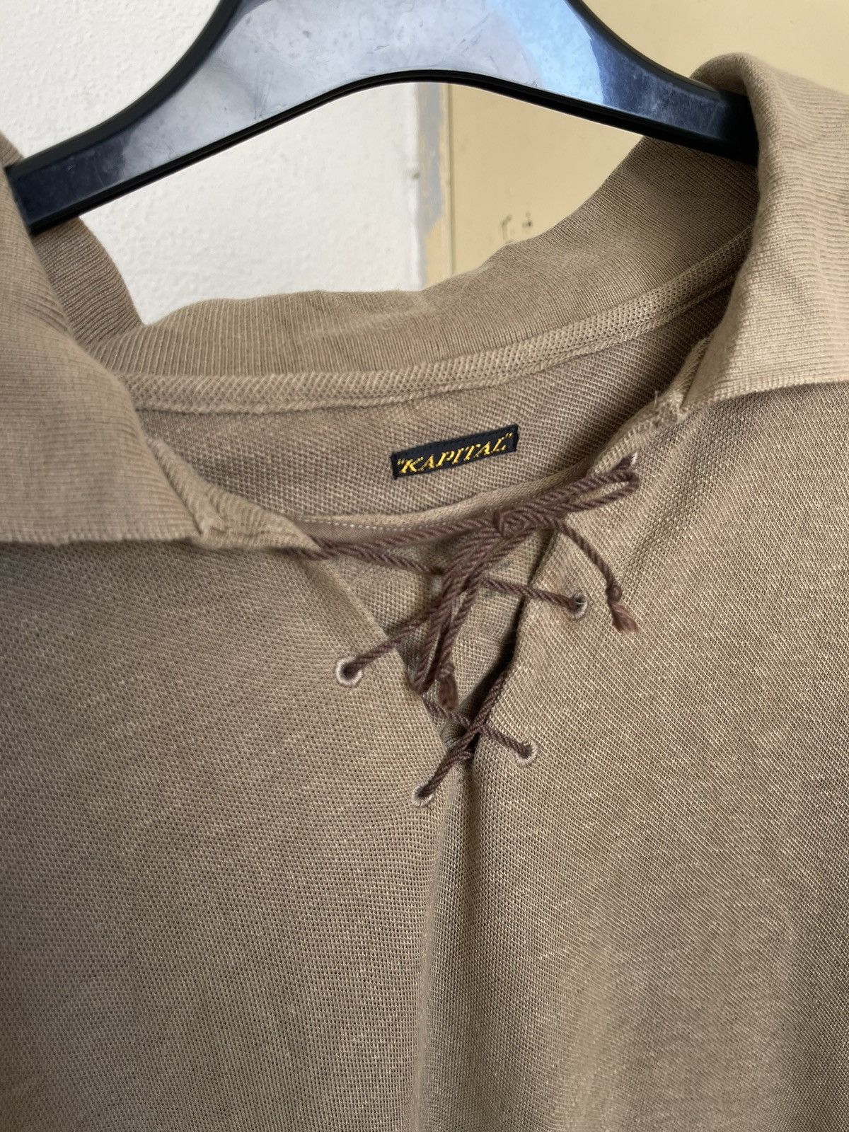 Kapital Kapital Lace Up Polo Shirt With Leather Patches Longtail Size US L / EU 52-54 / 3 - 4 Thumbnail