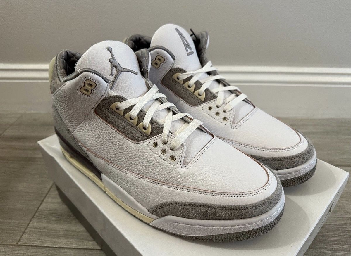 A Ma Maniere × Jordan Brand A Ma Maniere Air Jordan 3 White Grey Violet Ore W 13.5 M 12 Size US 12 / EU 45 - 4 Thumbnail