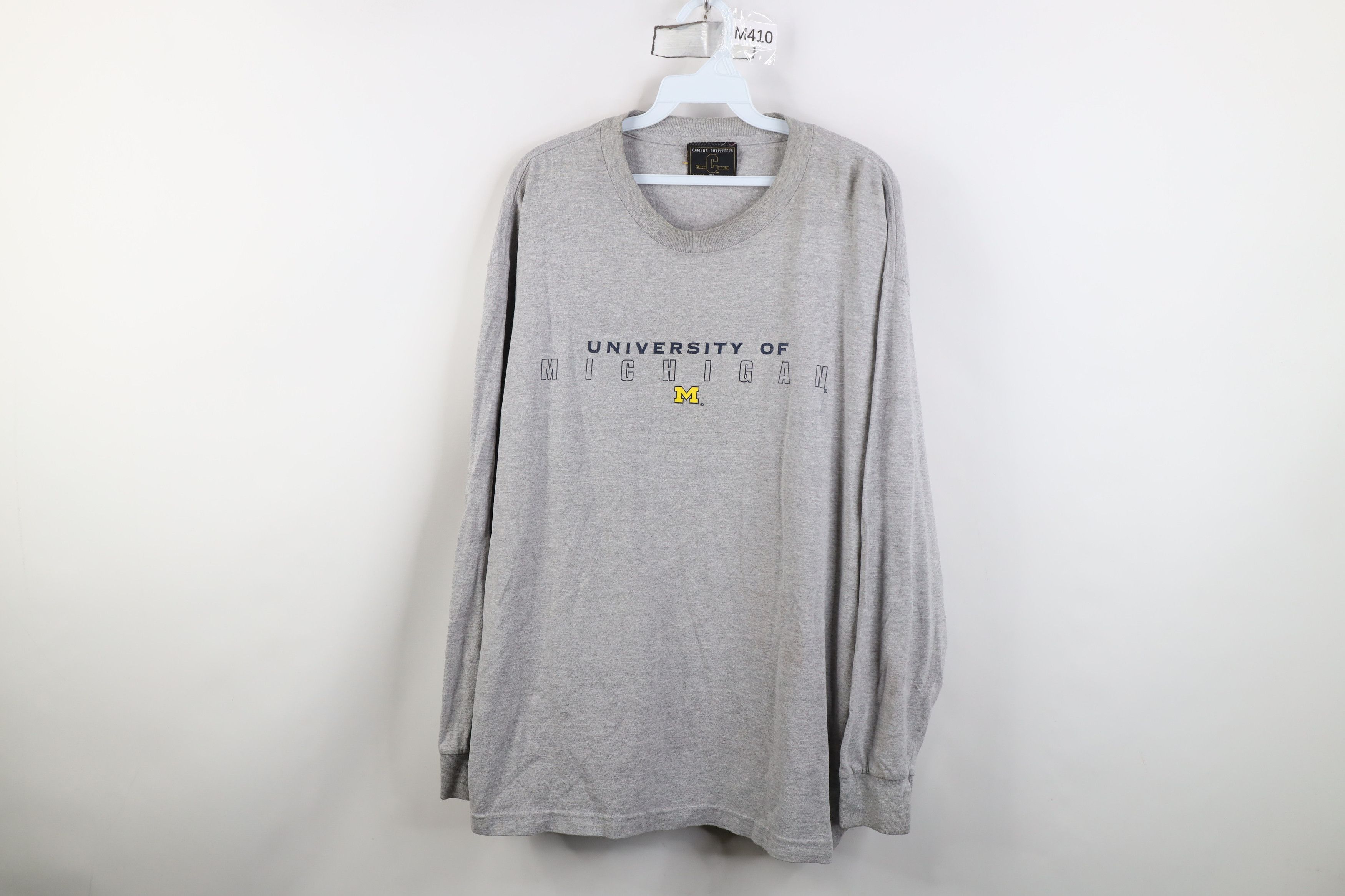Vintage Vintage 90s University of Michigan Long Sleeve T-Shirt USA Size US XL / EU 56 / 4 - 1 Thumbnail