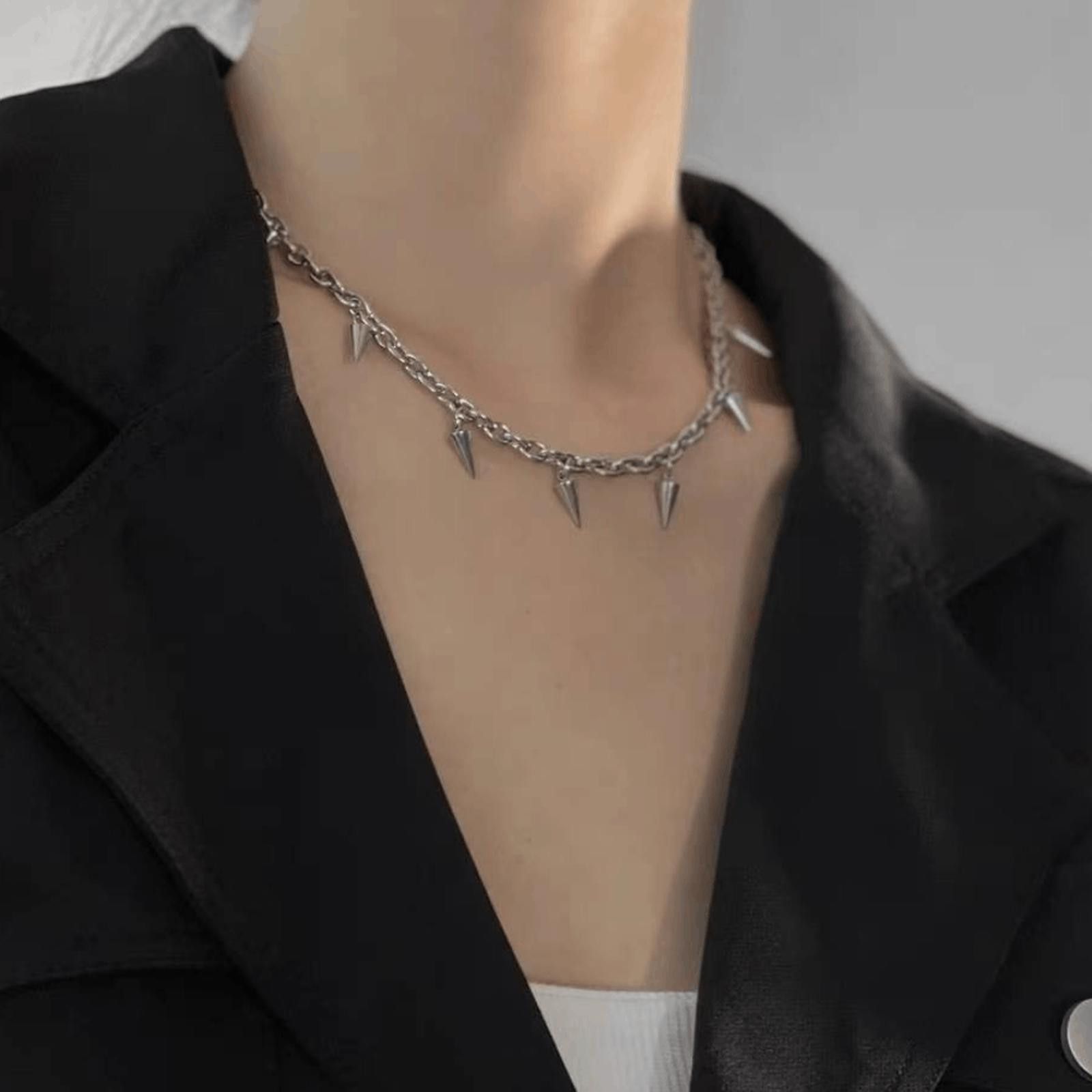 Jewelry Punk Rivet Chain Necklace Size ONE SIZE - 5 Thumbnail