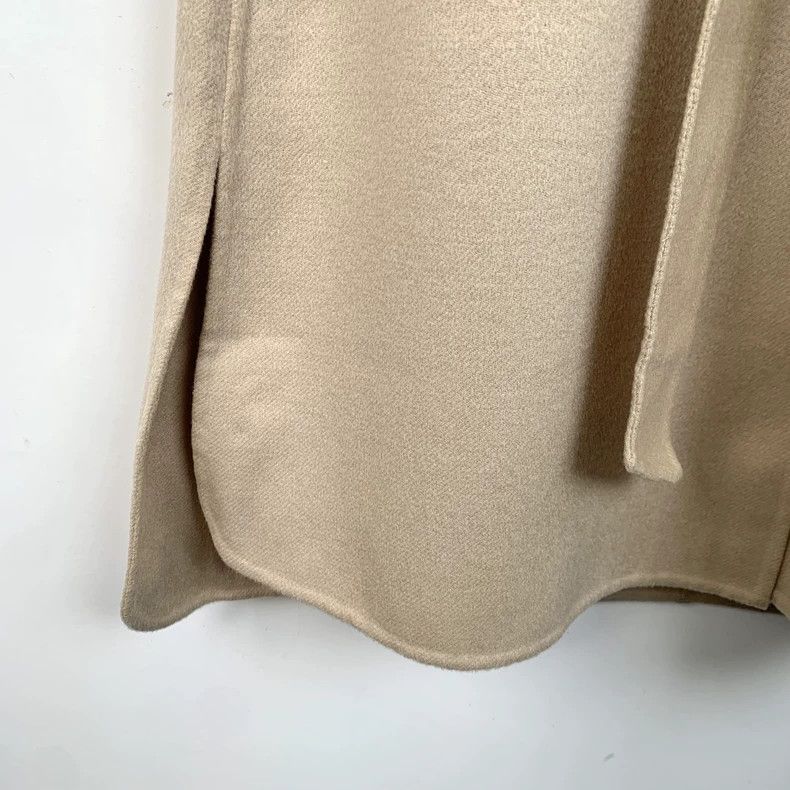 Max Mara Max Mara Studio Khaki Lapel Single-Breasted Belted Coat Size XXS / US 00 / IT 34 - 5 Thumbnail