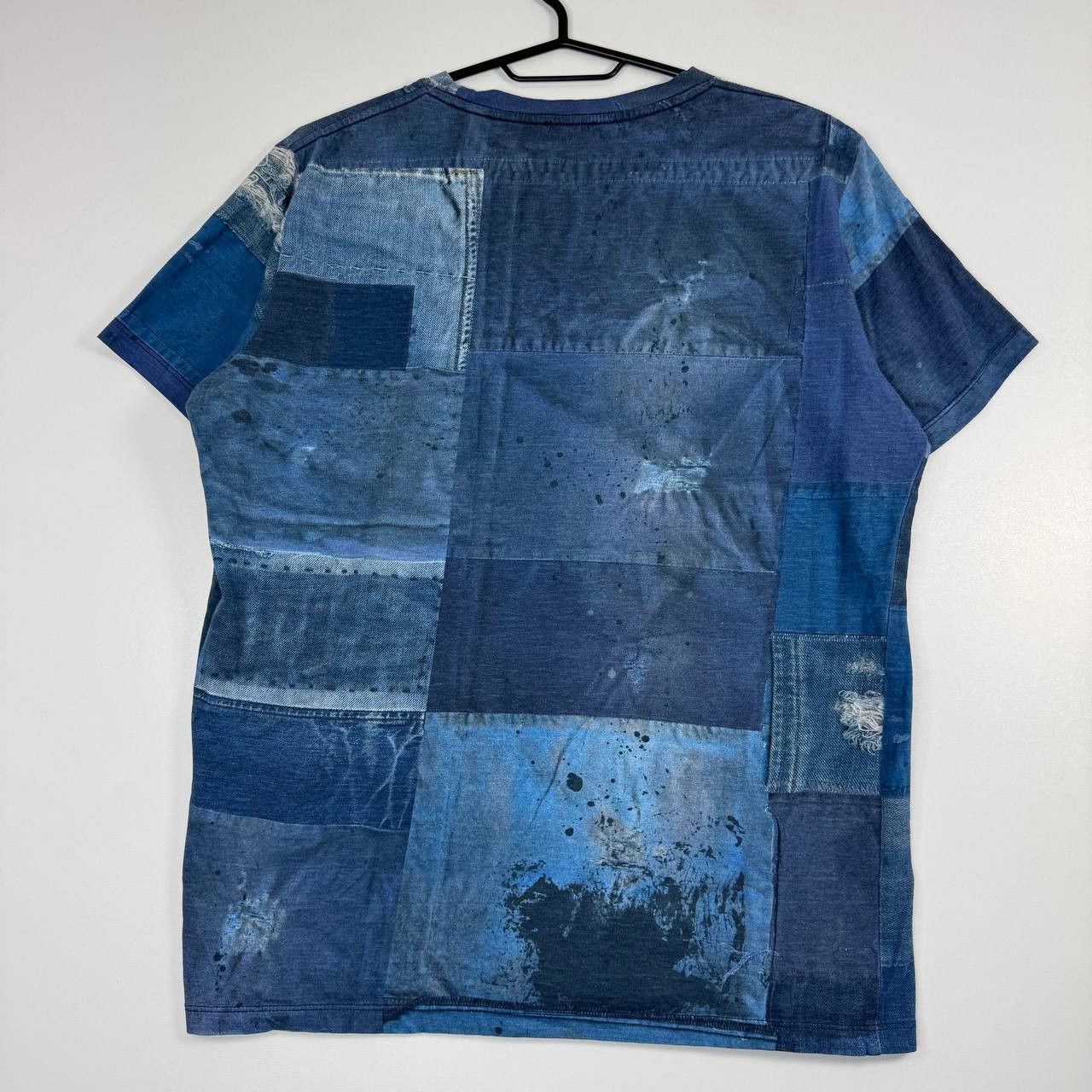 Diesel Diesel Patchwork Style T-Shirt Blue Denim Look Graphic Sz S Size US S / EU 44-46 / 1 - 6 Thumbnail