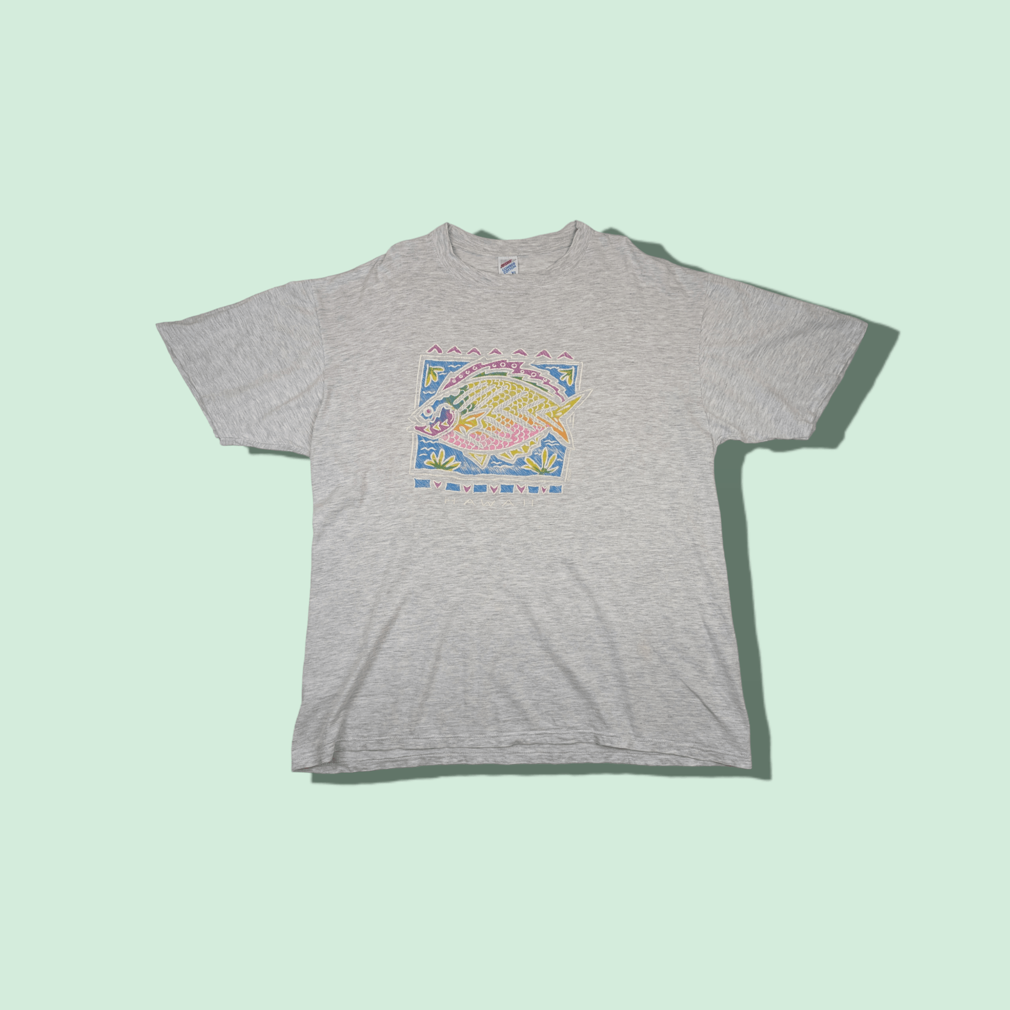 Vintage 2000's HAWAII Colourful Fish Graphic T-Shirt