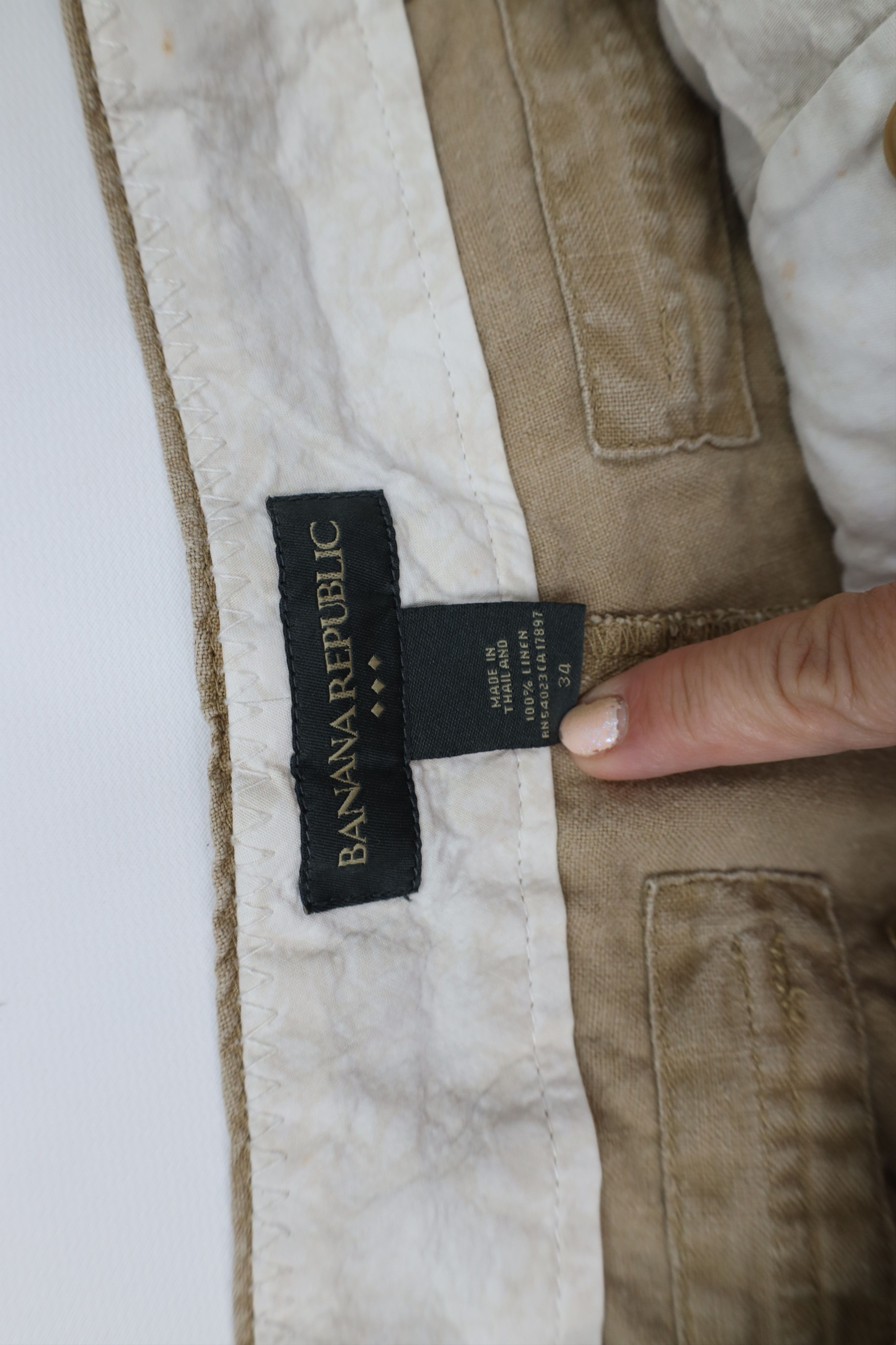 Banana Republic Vintage Banana Republic Faded Above Knee Linen Shorts Beige Size US 34 / EU 50 - 7 Thumbnail
