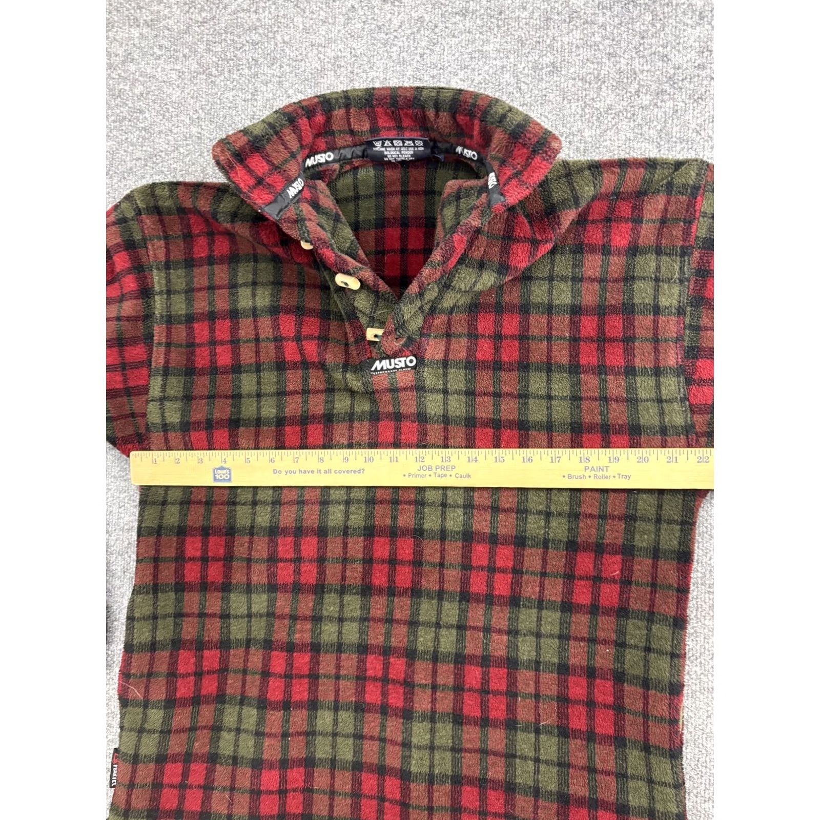 Musto Musto Snugs Polartec Pullover Mens M Red Plaid Long Sleeve Fleece Top Size US M / EU 48-50 / 2 - 6 Thumbnail