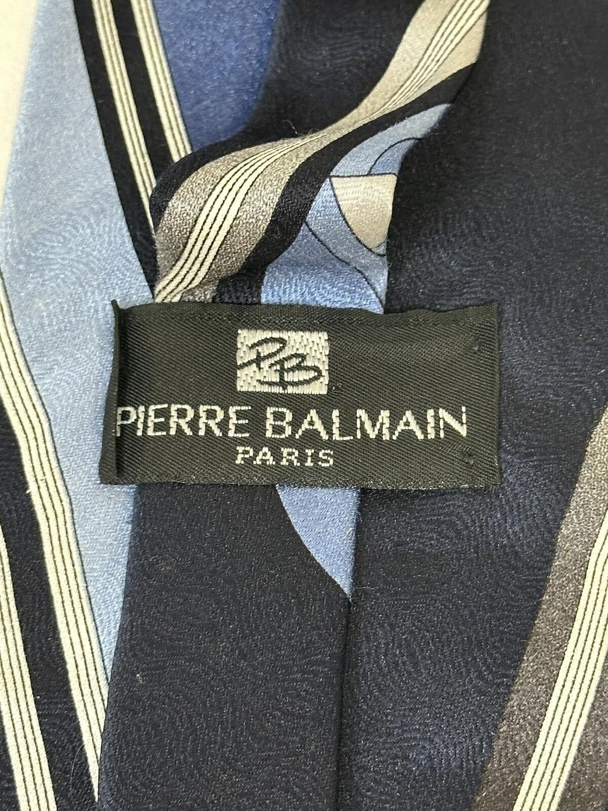 Pierre Balmain Vintage Pierre Balmain Paris silk tie blue/navy/silver Size ONE SIZE - 2 Thumbnail