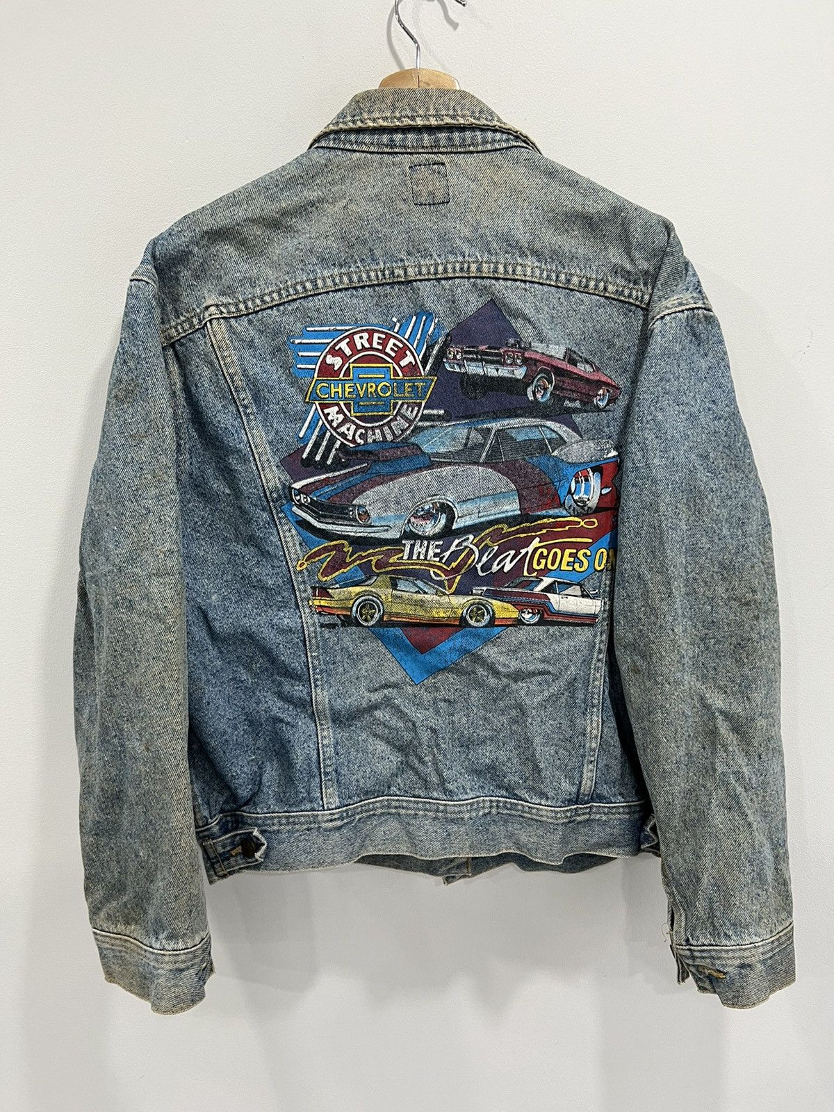 Lee Vintage 70s 80s Lee Denim Jacket Graphic Chevrolet racing Size US L / EU 52-54 / 3 - 1 Thumbnail