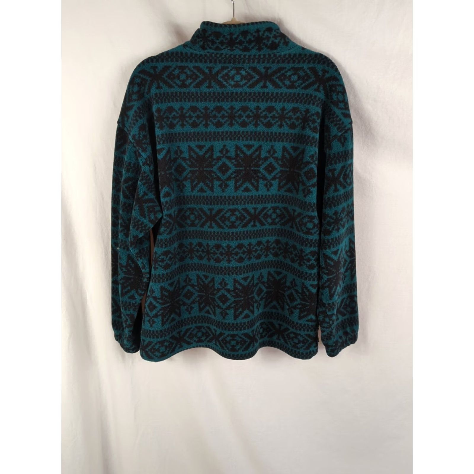 Eddie Bauer VINTAGE Eddie Bauer Sweater Pullover Mens M Green Fair Isle Fleece 1/2 Zip Pocket Mock Neck Jacket Style Outdoor Holiday Fall Winter Hiking Walking Size US M / EU 48-50 / 2 - 7 Thumbnail