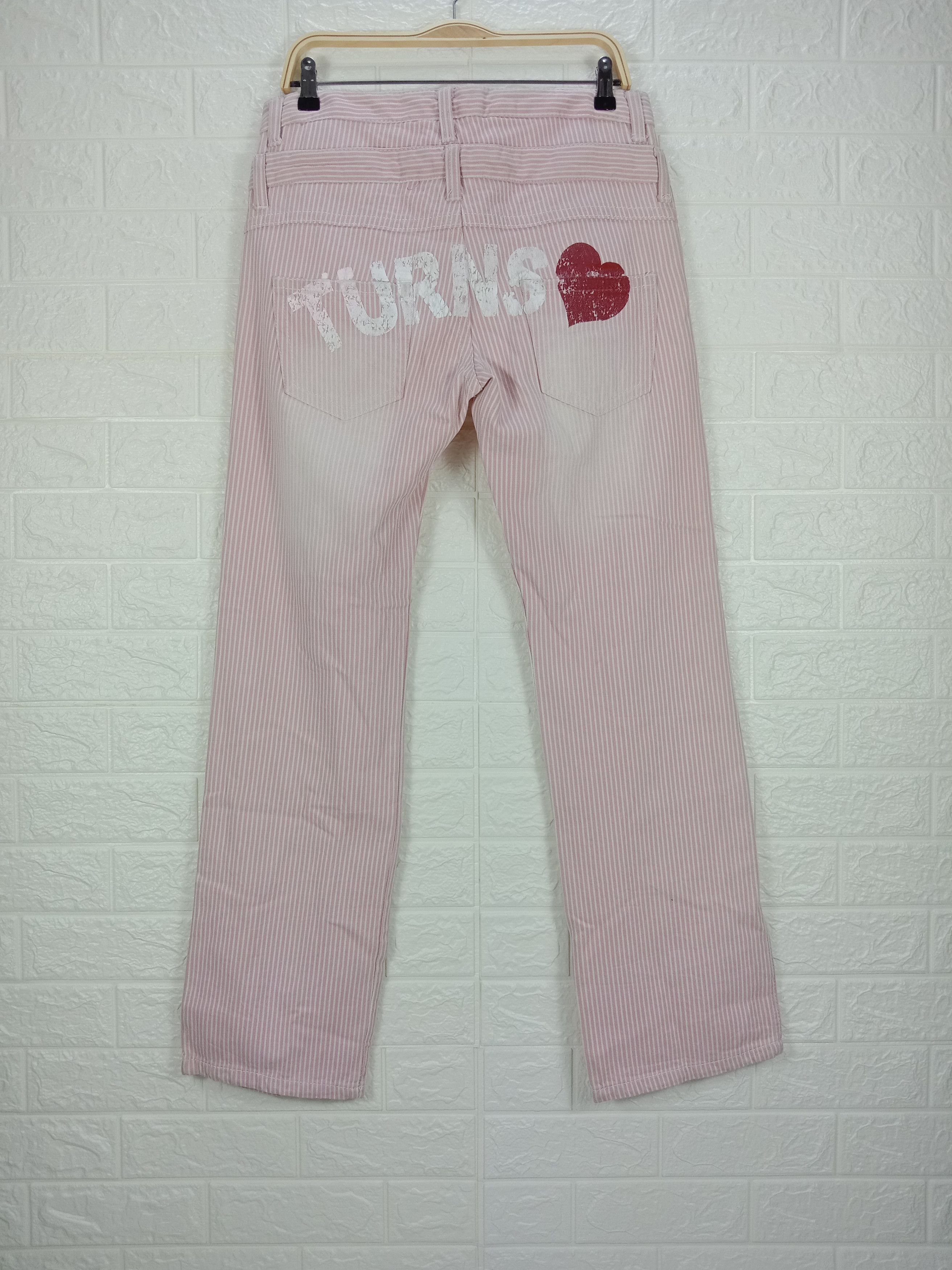 Japanese Double Waist Jeans Patched Striped Hickory Denim