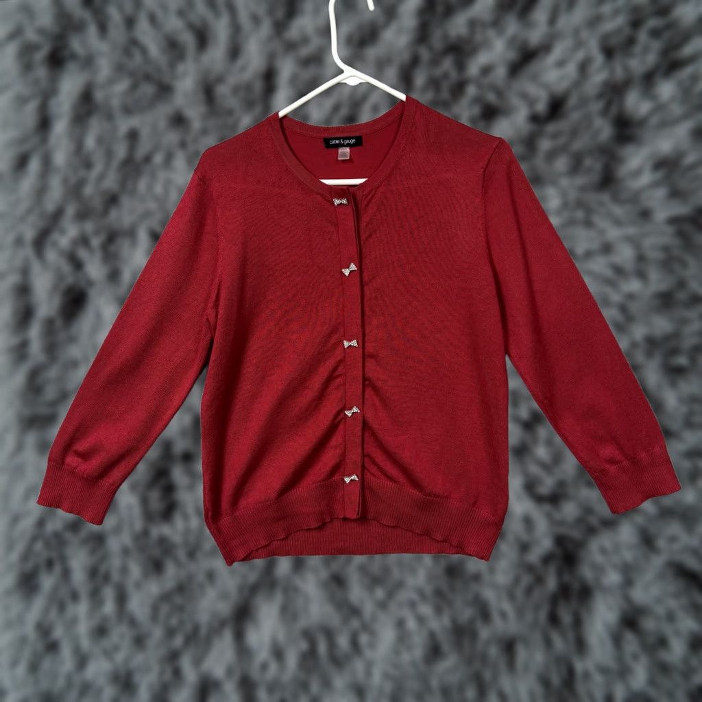 Vintage Nike Shirt Women Adult Large Red Bow Cardigan? Size L / US 10 / IT 46 - 1 Thumbnail