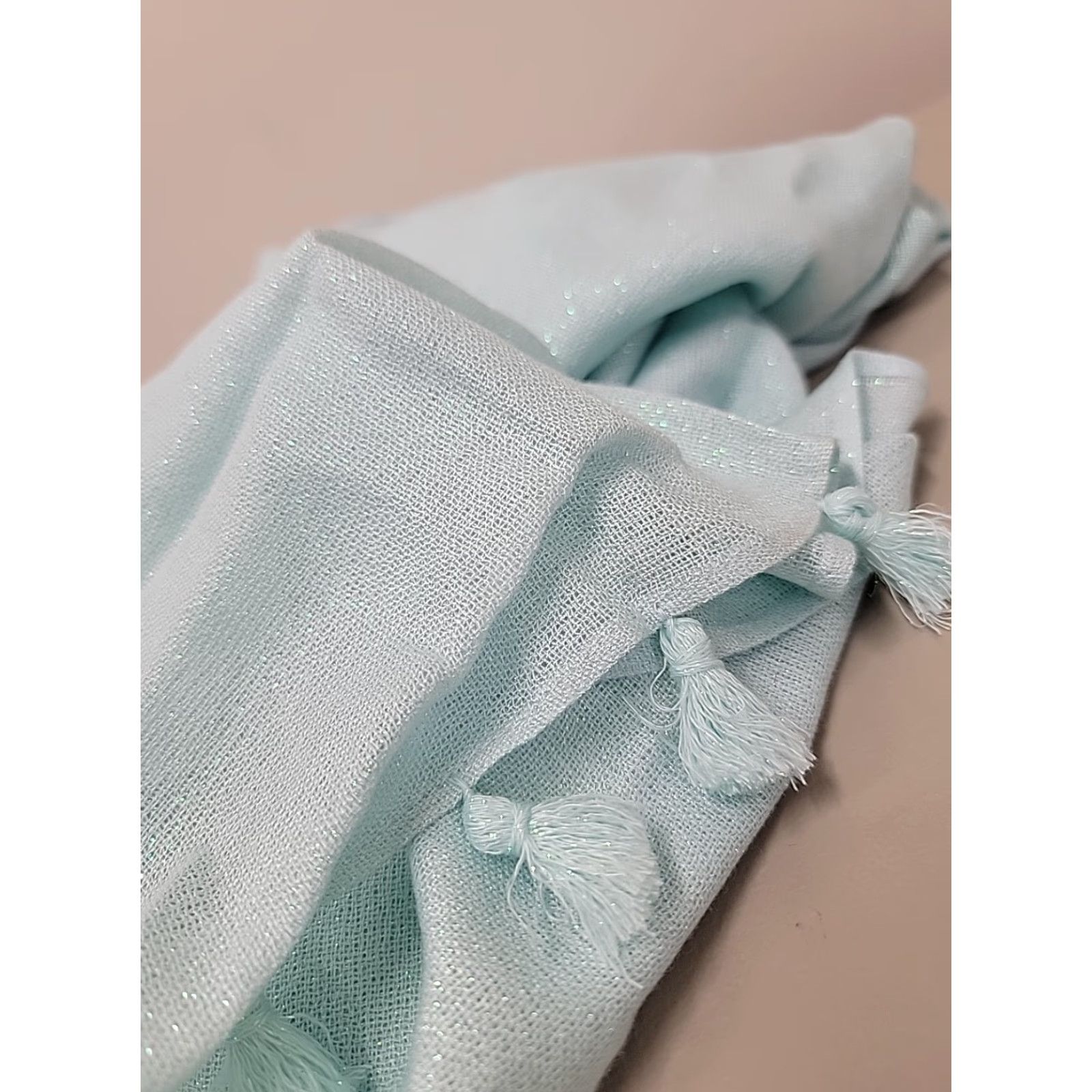 Lilly Pulitzer Lilly Pulitzer Scarf Wrap NWT Lana Tassels Light Llblue Blue Women 89in Size ONE SIZE - 4 Thumbnail