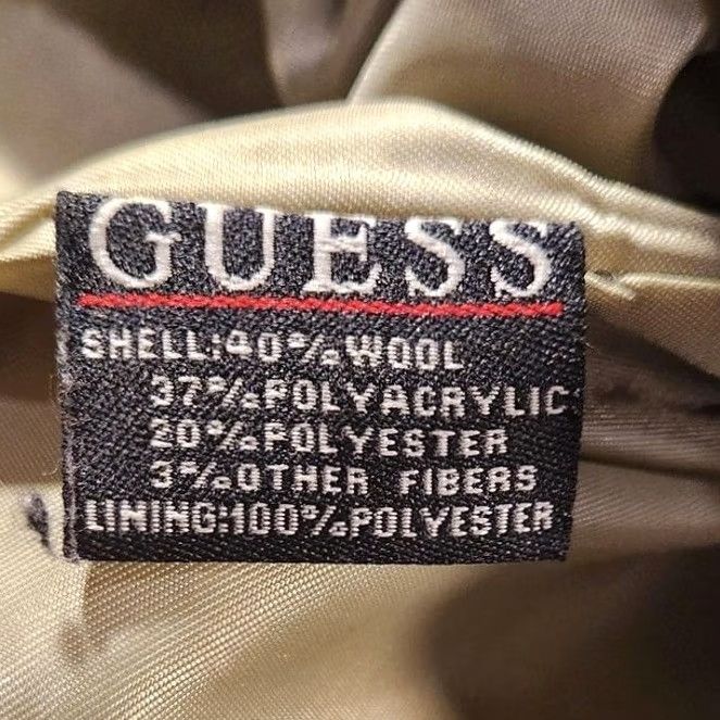 Guess Guess Pea Coat Womens Small Green Wool Blend Double Breasted Tweed Mid-Length Jacket/Coat Size S / US 4 / IT 40 - 4 Thumbnail