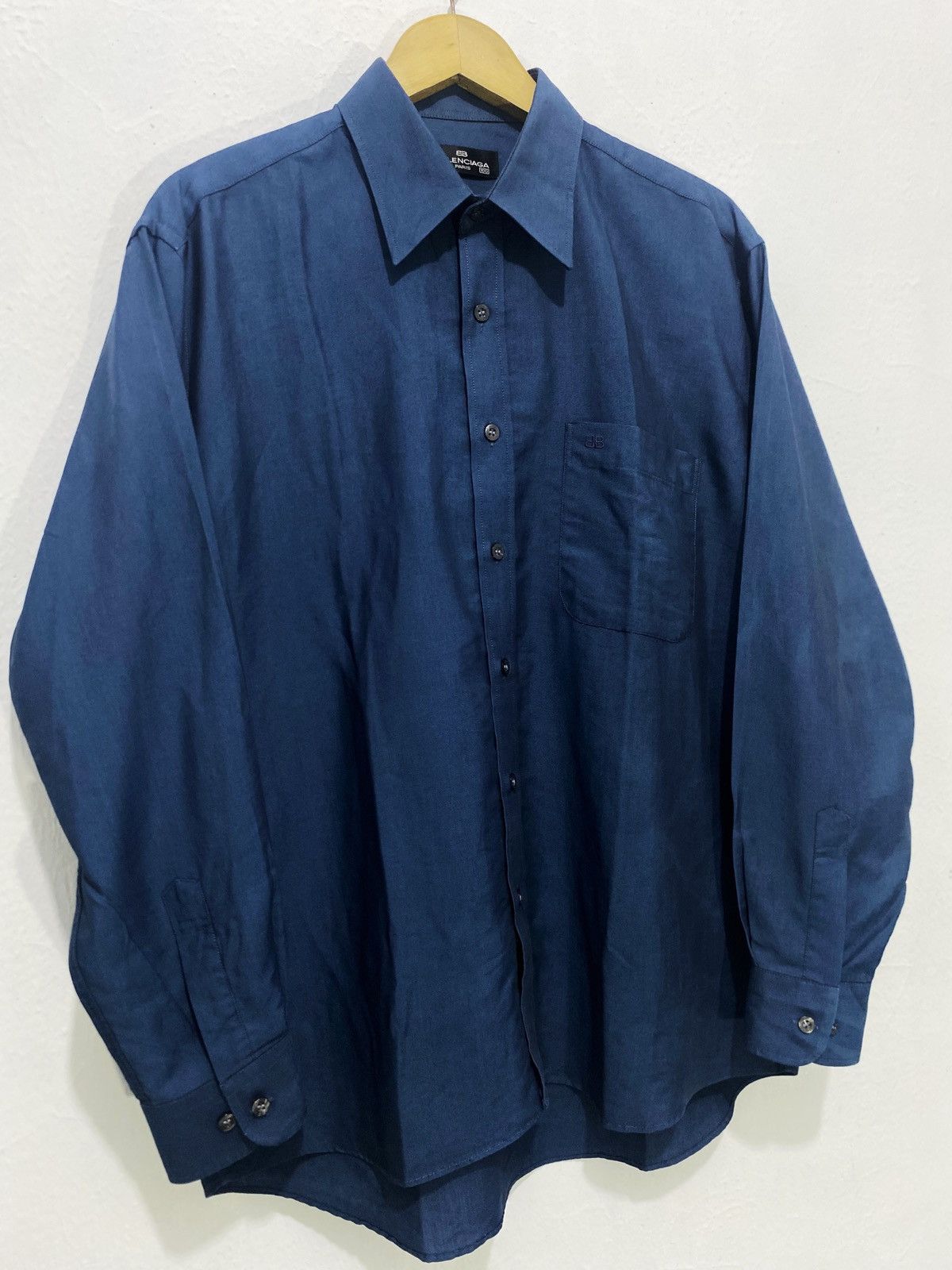 Balenciaga Vintage Balenciaga BB Logo Button up shirt Size US L / EU 52-54 / 3 - 2 Thumbnail