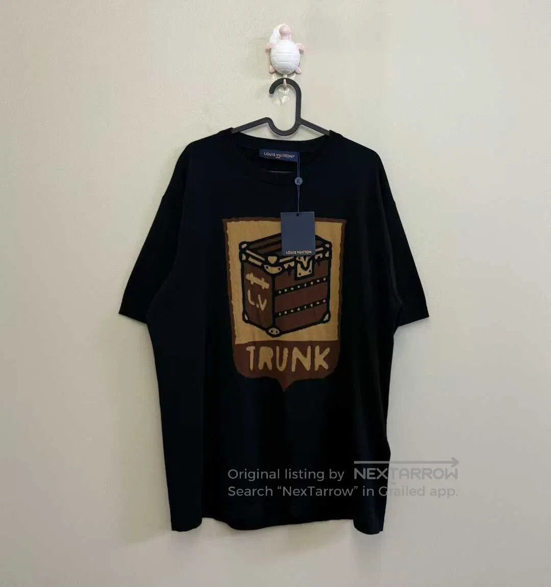 Louis Vuitton Louis Vuitton Black Large Logo Knitted Short-sleeve T-shir Size US XXL / EU 58 / 5 - 1 Thumbnail