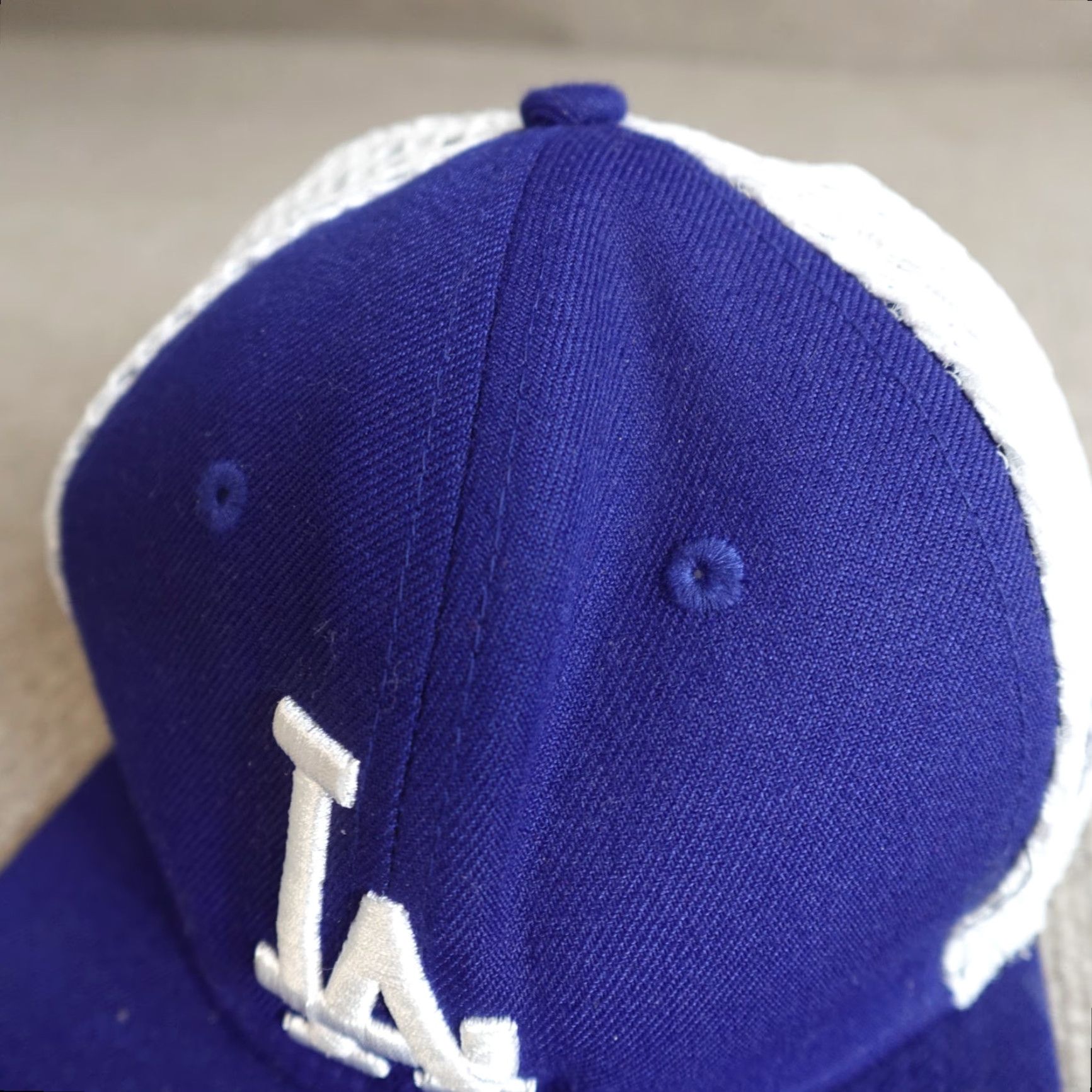 New Era Los Angeles Dodgers Hat Blue Trucker New Era Embroidered Hat Size ONE SIZE - 7 Thumbnail