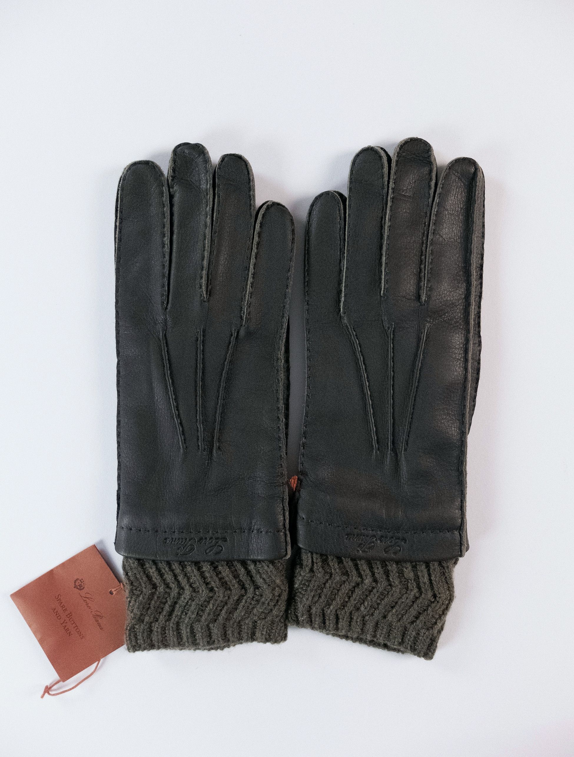 Loro Piana LORO PIANA green deer leather & baby cashmere gloves Medium Size ONE SIZE - 1 Thumbnail