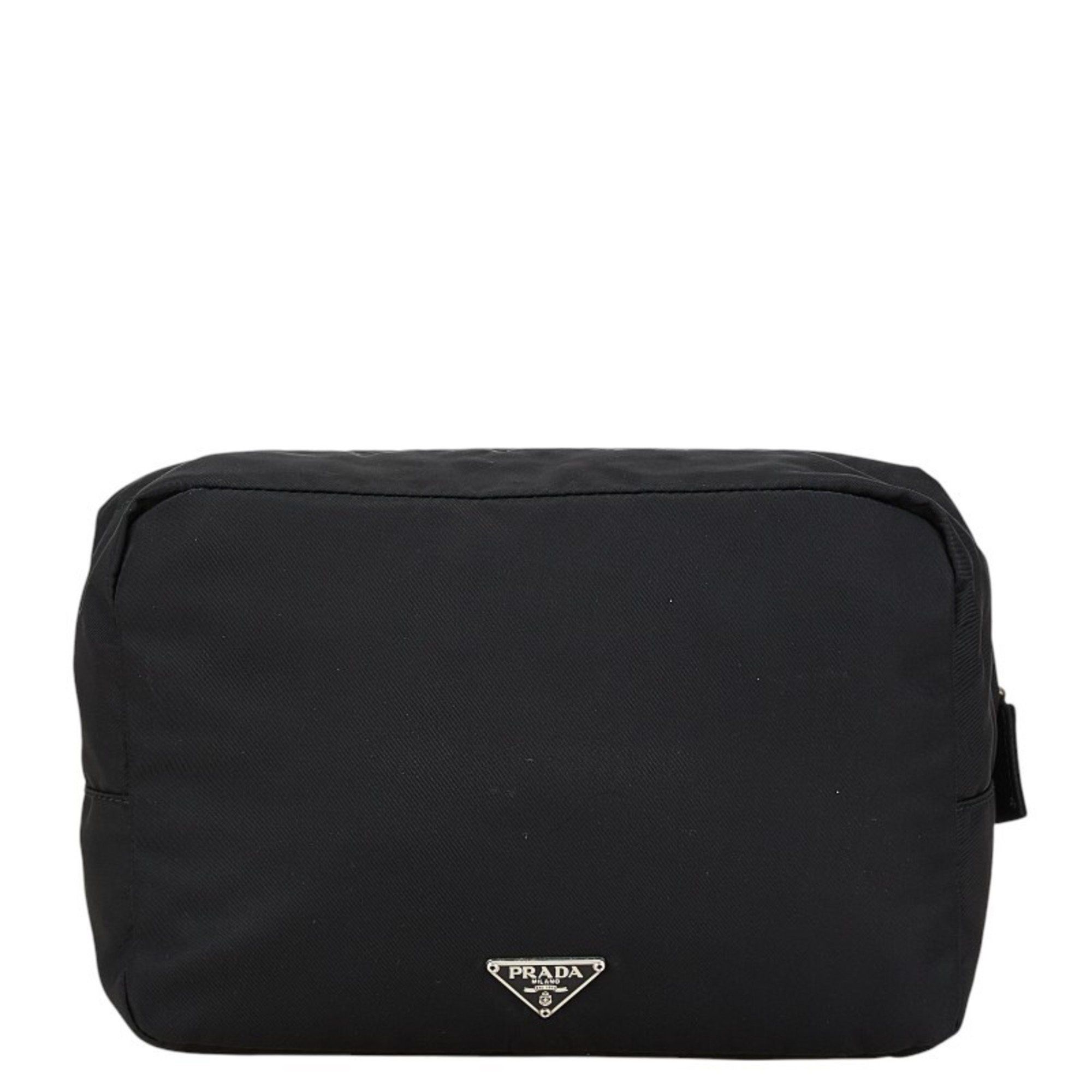 Prada Prada Triangle Logo Plate Pouch Black Nylon Women's PRADA Size ONE SIZE - 1 Thumbnail