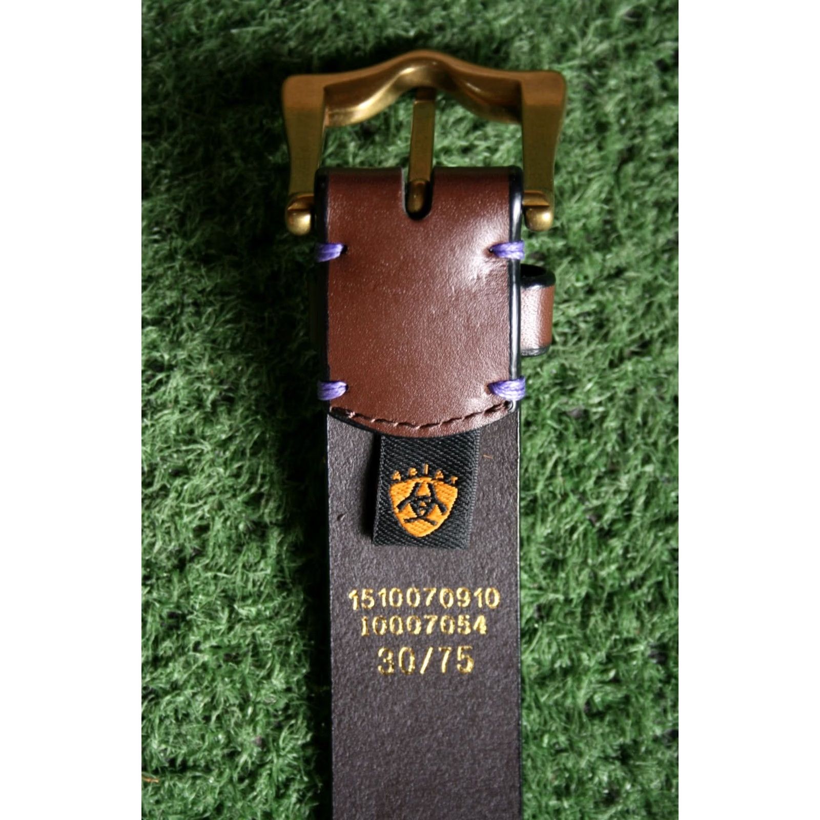 Ariat ARIAT Brown & Black Leather Belt w/Purple Stitch Women's Sz. 30 Belt Size ONE SIZE - 6 Thumbnail
