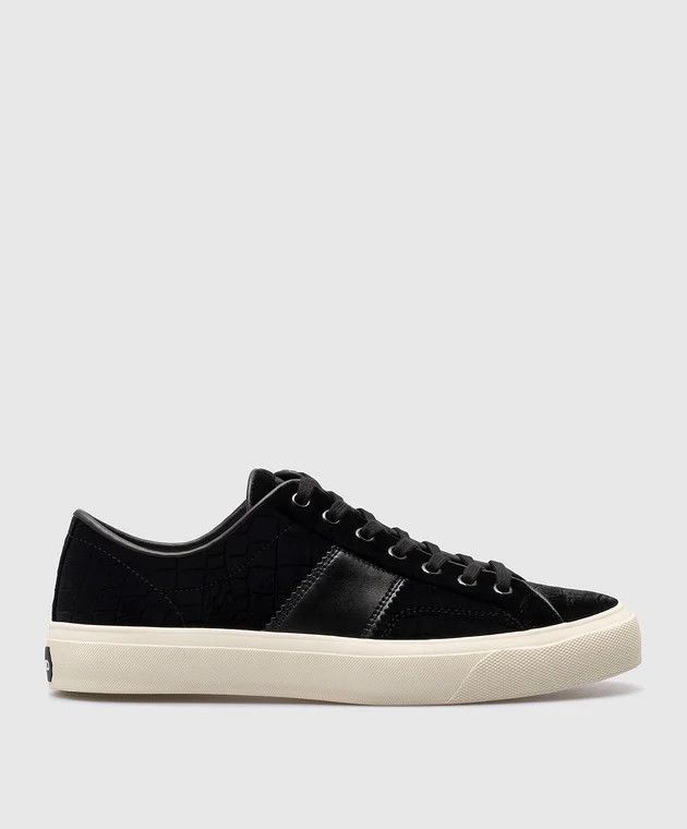 Tom Ford o1w1db10724 Cambridge Velvet Sneakers in Black Size US 9 / EU 42 - 1 Thumbnail