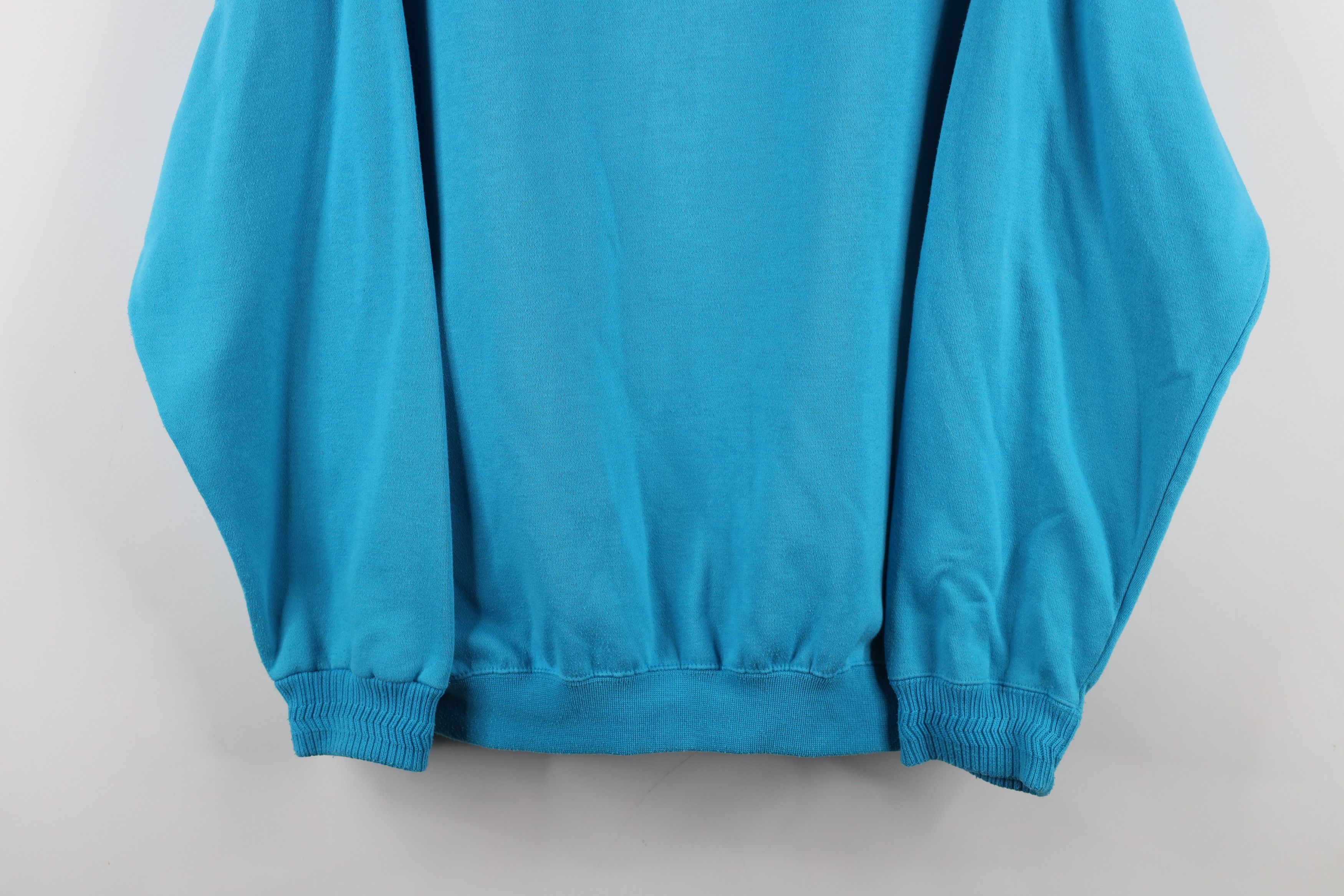Vintage Vintage 90s Streetwear Blank Mock Neck Sweatshirt Blue Size US L / EU 52-54 / 3 - 3 Thumbnail