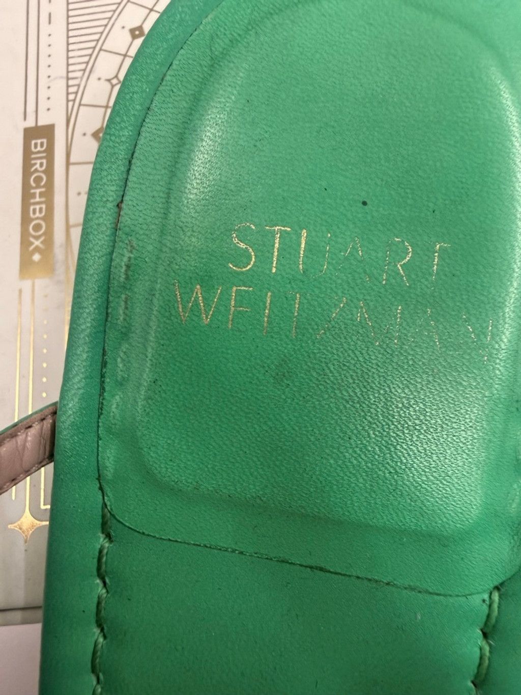 Stuart Weitzman Women's Stuart Weitzman Green Leather Thong Sandals 9 Size US 9 / IT 39 - 3 Thumbnail