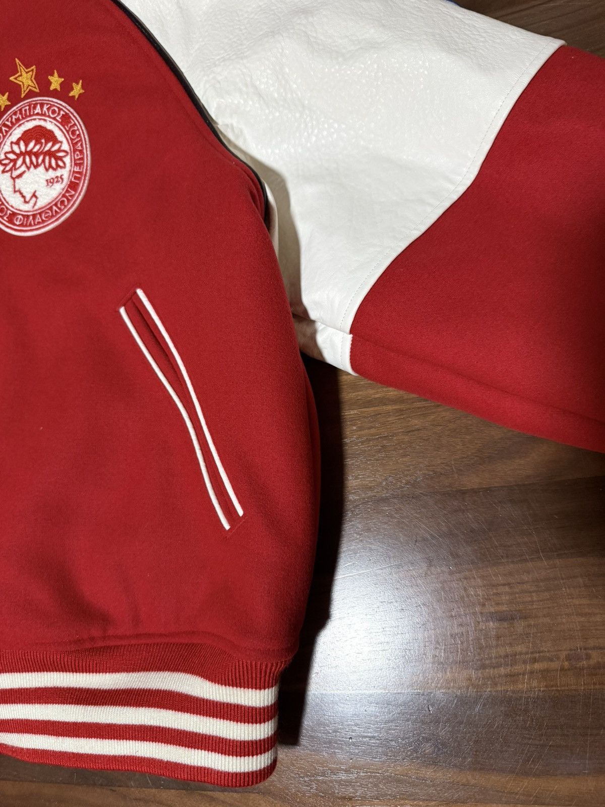 Aime Leon Dore Aime Leon Dore ALD / Olympiacos F.C. Varsity Jacket size XXL Size US XXL / EU 58 / 5 - 8 Thumbnail