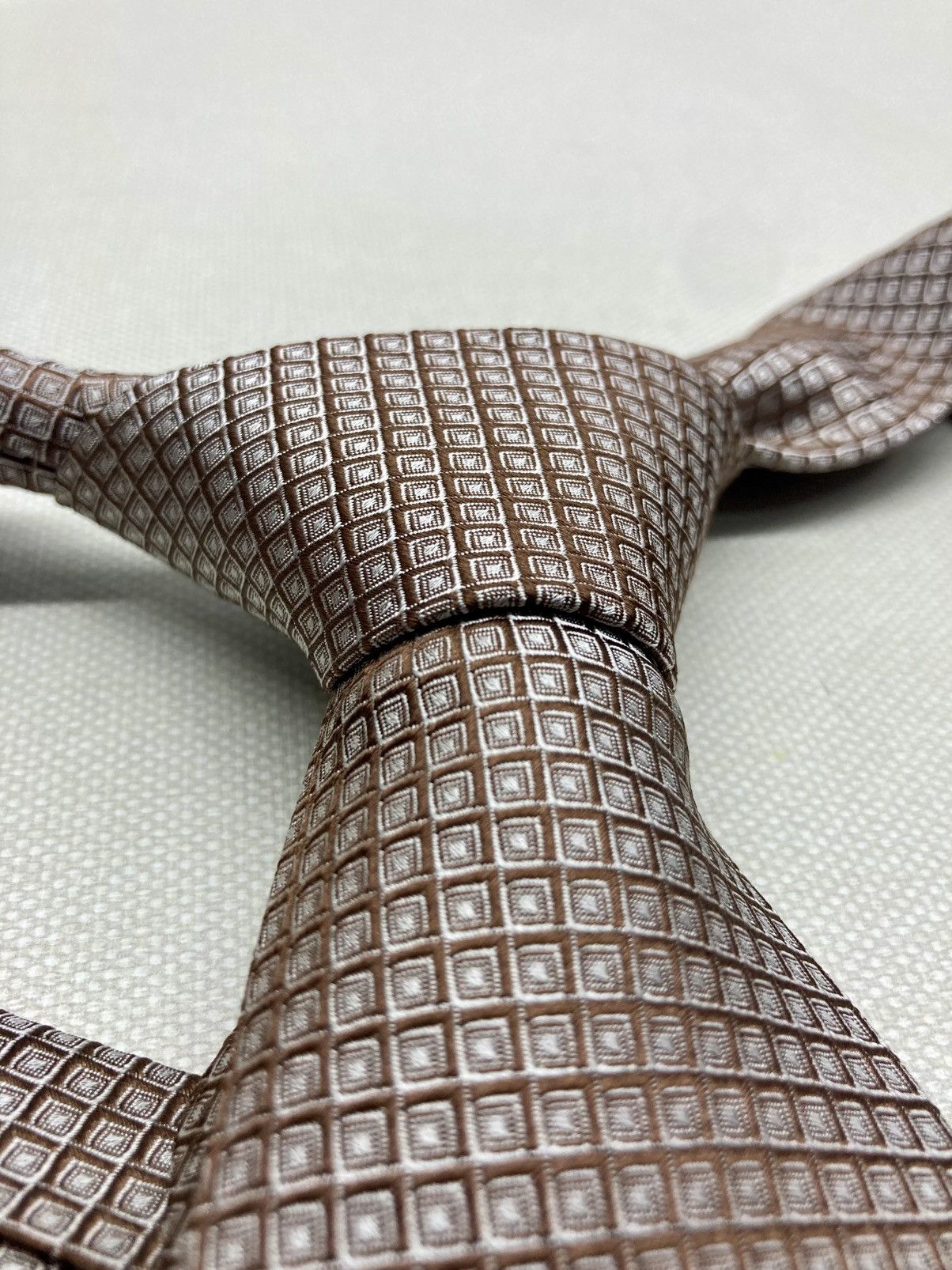 Patek Philippe Patek Philippe Silk Tie – Brown Geometric Pattern Size ONE SIZE - 4 Thumbnail