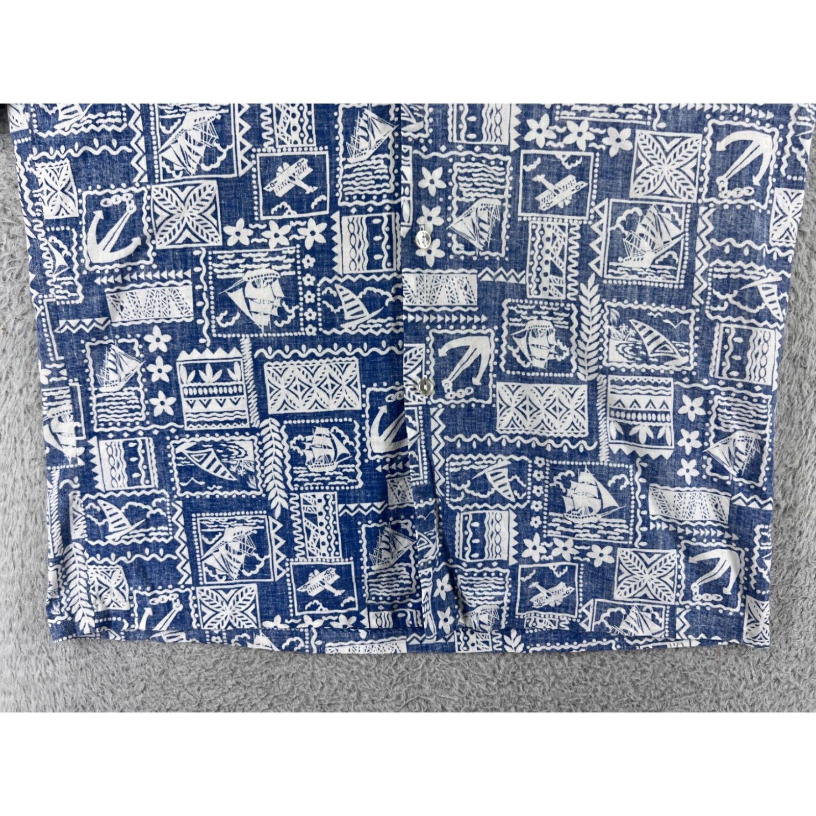 Vintage P&L Fashion Shirt Mens Blue White Floral Button-Up Casual Hawaiian Resort Aloha Travel M Medium Mens Shirts Size US M / EU 48-50 / 2 - 7 Thumbnail