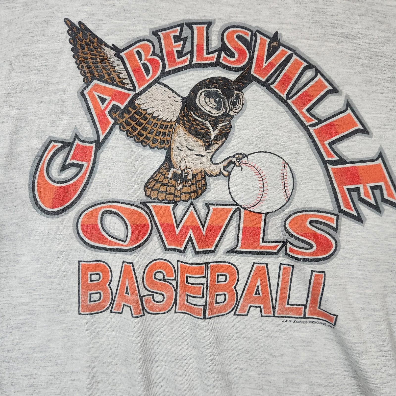 Jerzees Vintage Gabelsville Owls Baseball Gray Tshirt Size XL Size US XL / EU 56 / 4 - 2 Thumbnail