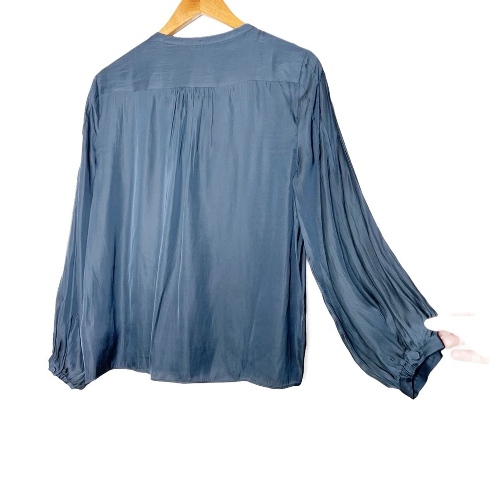 J.Crew New with tag J. Crew Women's Teal Satin Business Blouse Size M / US 6-8 / IT 42-44 - 7 Thumbnail