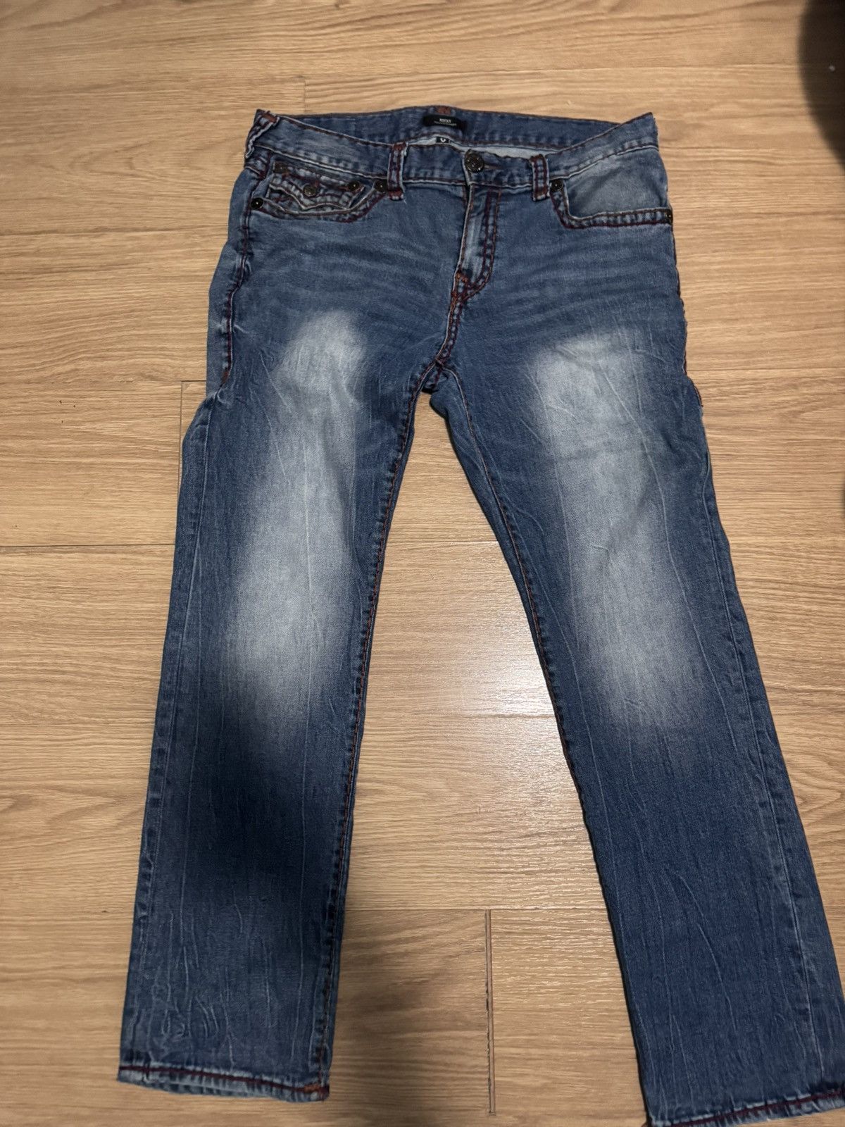 True Religion True Religion Ricky Relaxed Straight Vintage Denim Size US 34 / EU 50 - 3 Thumbnail