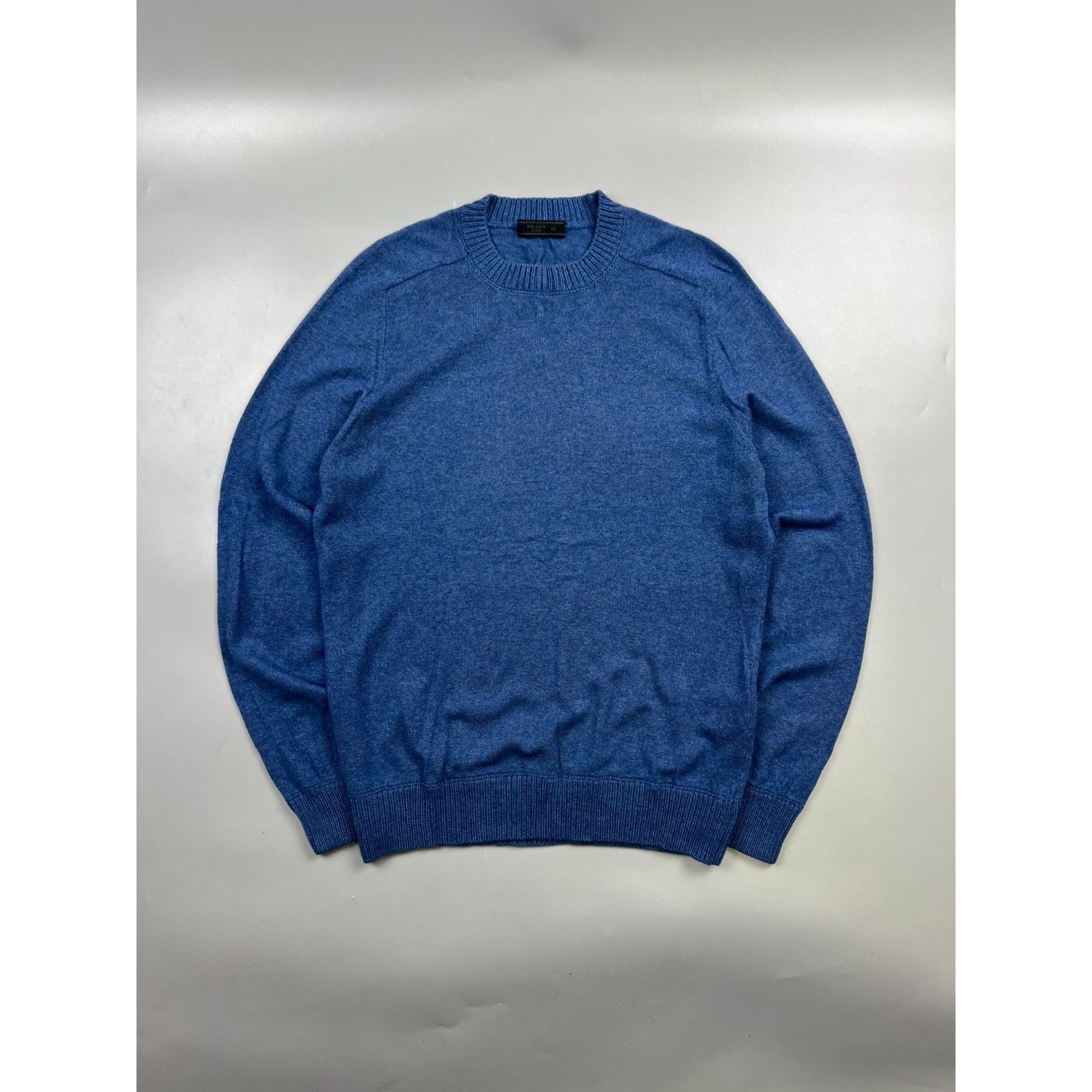 Prada Prada Blue Wool Cashmere Crew Neck Sweater (Y1015) Size US L / EU 52-54 / 3 - 1 Thumbnail