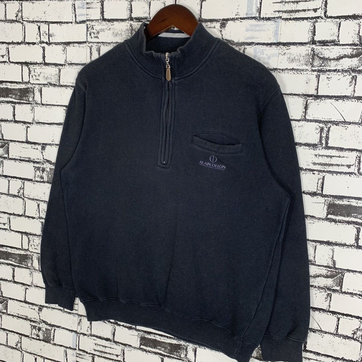 ALAIN DELON × Designer × Vintage Vintage Designer Luxury Alain Delon Half Zip Sweatshirt Size US M / EU 48-50 / 2 - 3 Thumbnail