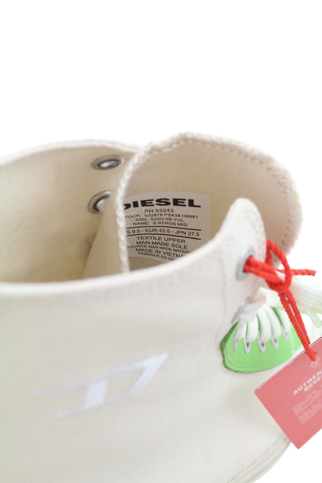 Diesel S-ATHOS MID EU42.5 White Almond Toe Trainers 41122 Size US 9.5 / EU 42-43 - 11 Thumbnail