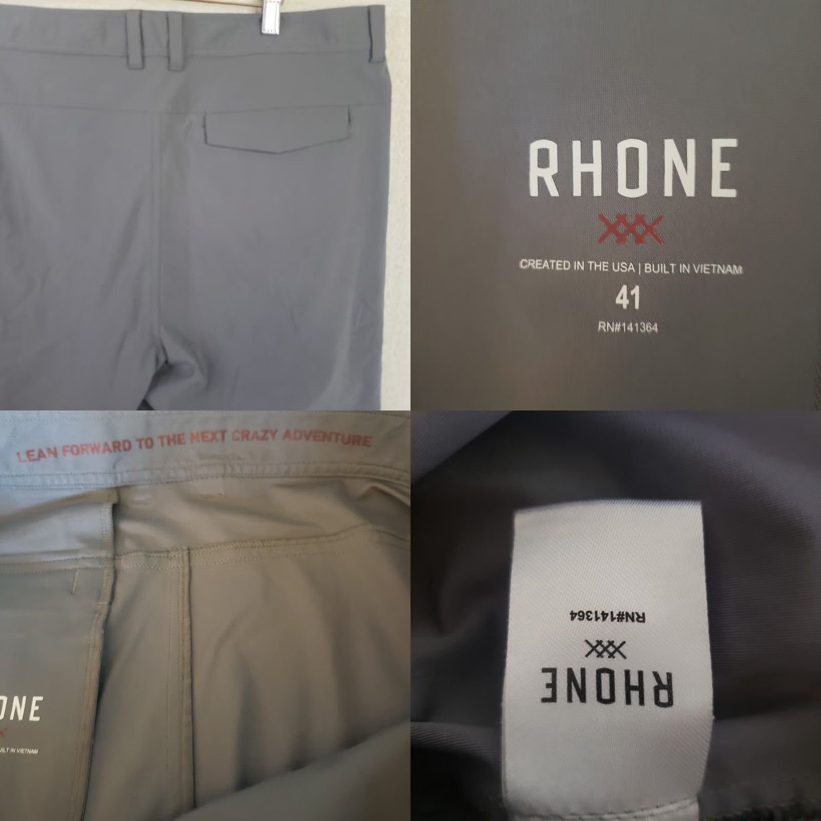 Rhone Rhone Mens Gray Flat Front Commuter Performance Shorts 41 Regular Inseam 9 Athletic Golf Casual Summer UV Protection Lightweight Stretch Chineo? Size US 41 - 8 Thumbnail