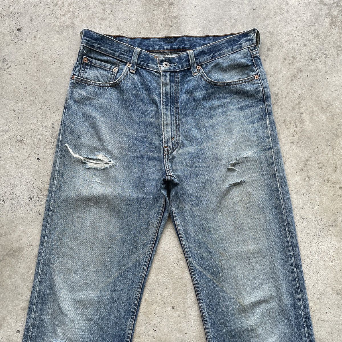 Jean × Levi's W33💥 Vintage Levi’s 502 Distressed Jeans Faded Denim Pants Size US 33 - 3 Thumbnail