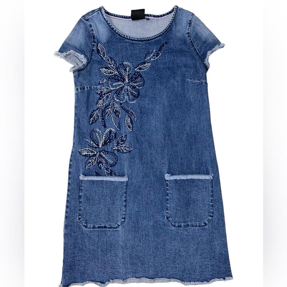 Designer Nanette Lepore l Denim Fringe Dress XS Size XS / US 0-2 / IT 36-38 - 2 Thumbnail